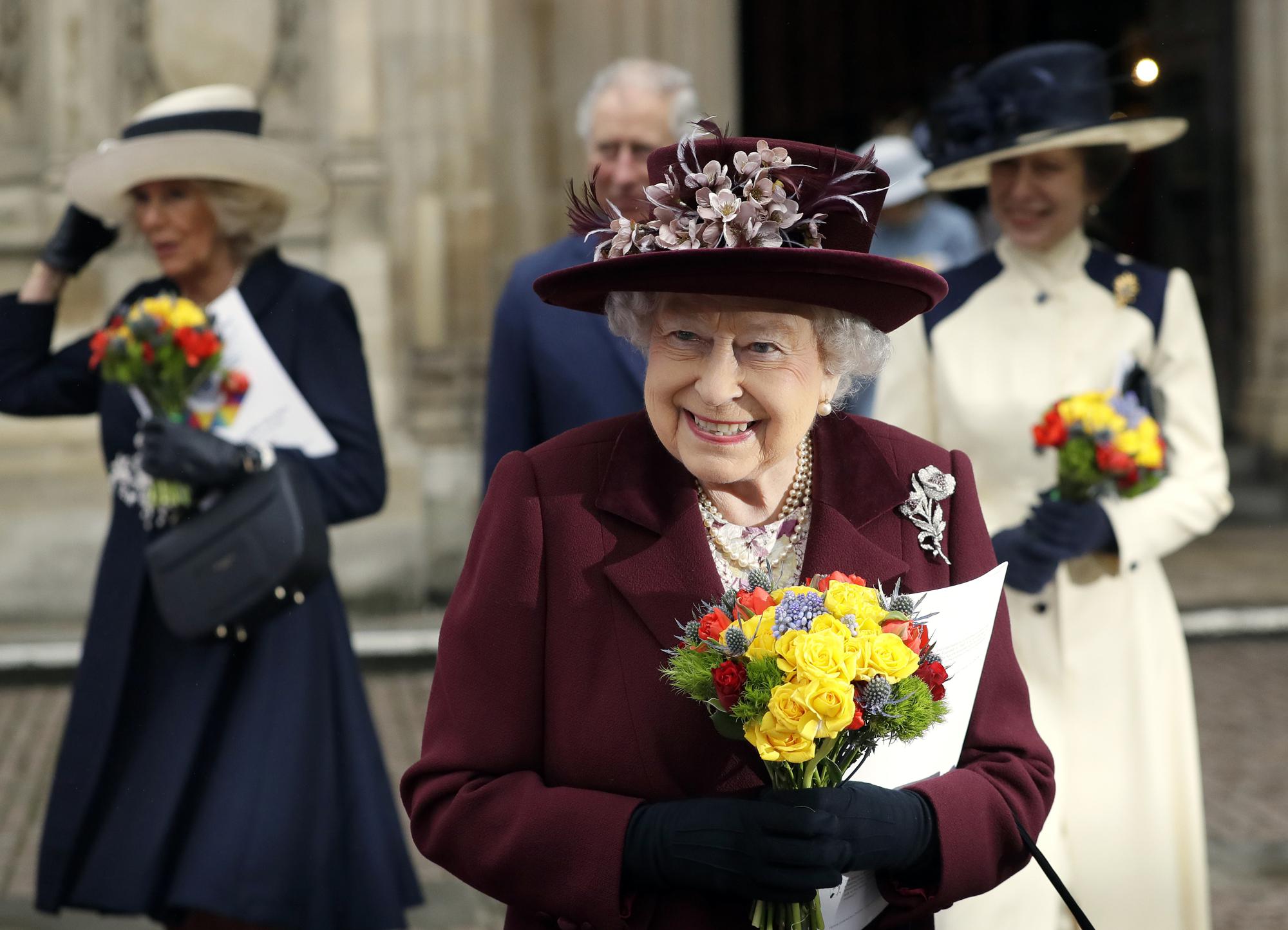 FILE - In this March 12, 2018 file photo Britain's Queen Elizabeth II leaves after attending the Commonwealth Service at Westminster Abbey in London. Queen Elizabeth II, Britain’s longest-reigning monarch and a rock of stability across much of a turbulent century, has died. She was 96. Buckingham Palace made the announcement in a statement on Thursday Sept. 8, 2022. (AP Photo/Kirsty Wigglesworth, Pool)