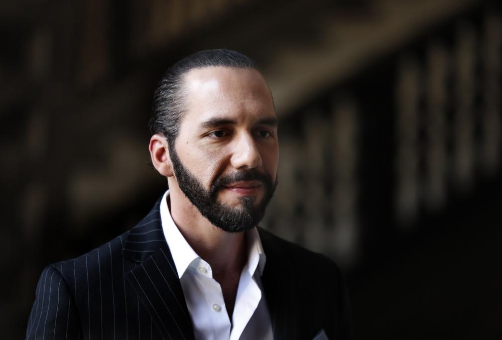 FILE - El Salvador's President Nayib Bukele speaks to the press at Mexico's National Palace after meeting with the President Andres Manuel Lopez Obrador in Mexico City,  March 12, 2019. The government of President Bukele secretly negotiated a truce with leaders of the country’s powerful street gangs, the U.S. Treasury announced Wednesday, Dec. 8, 2021, cutting to the heart of one of Bukele’s most highly touted successes in office: a plunge in the country’s murder rate. (AP Photo/Marco Ugarte, File)