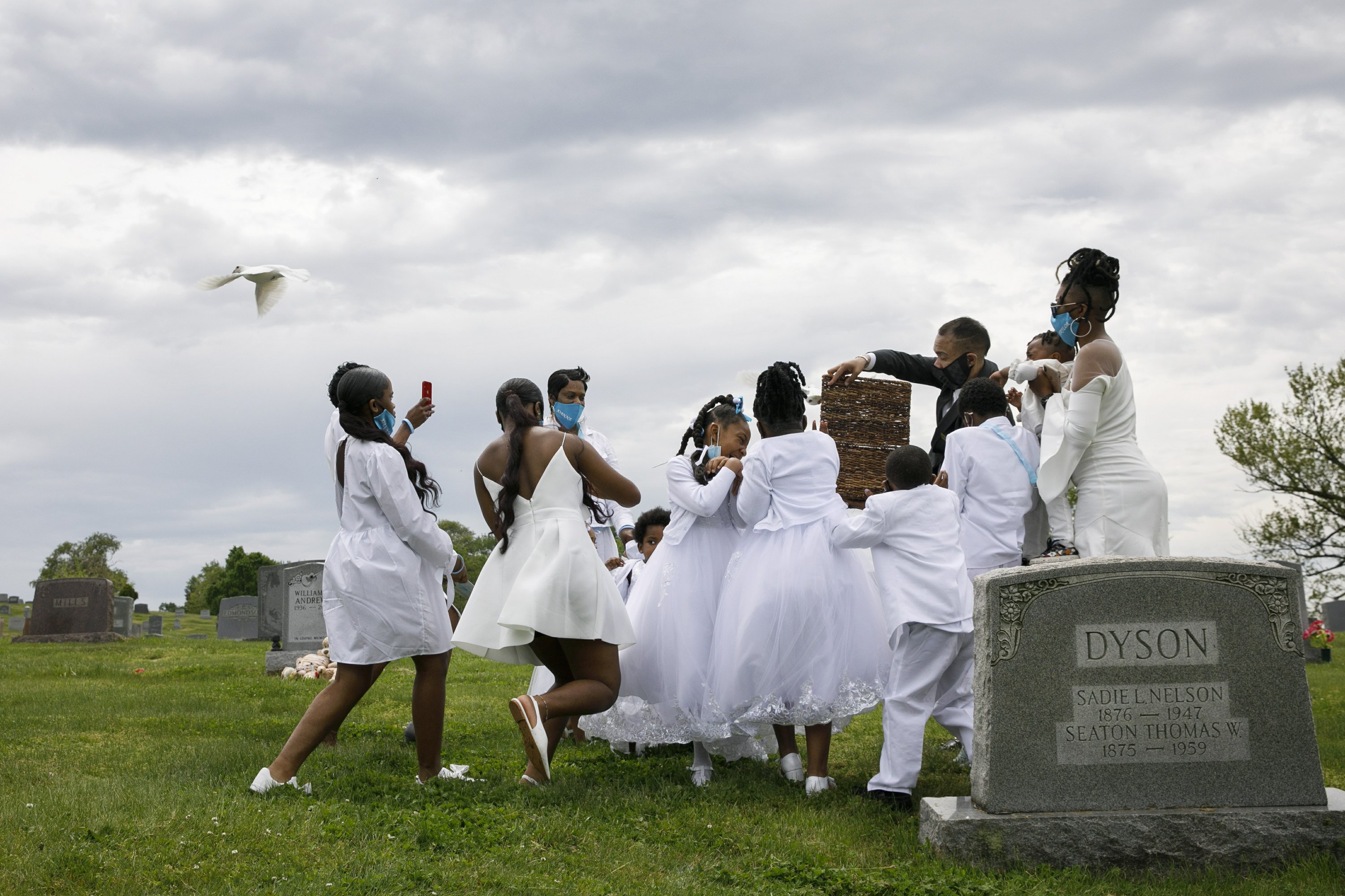 White sale funeral dress