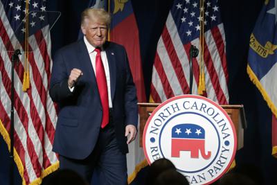 El expresidente Donald Trump en la Convención del Partido Republicano en Greenville, Carolina del Norte el 5 de junio de 2021. (AP Foto/Chris Seward)