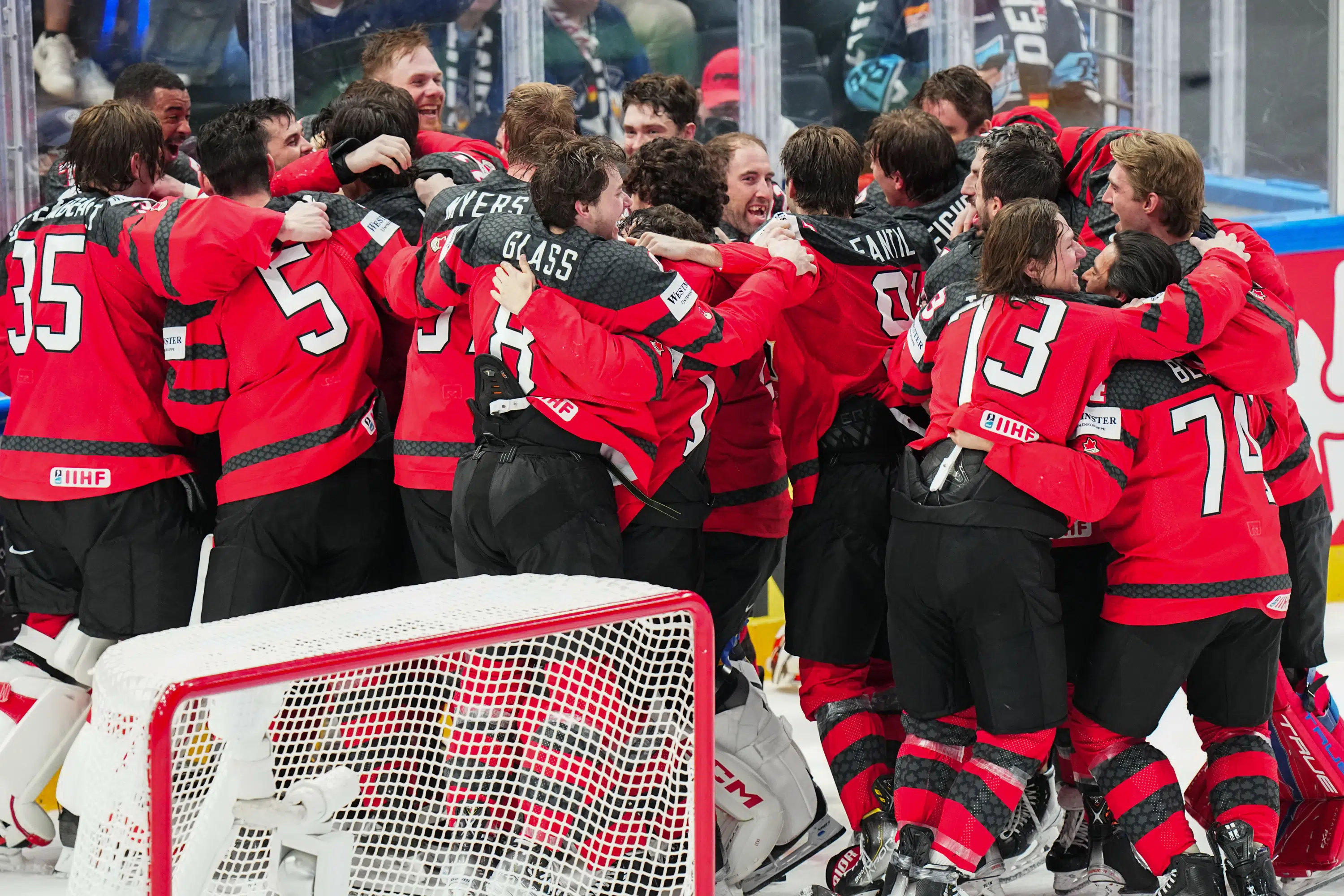 Blais scores 2 as Canada beat Germany 5-2 for a record 28th hockey world title