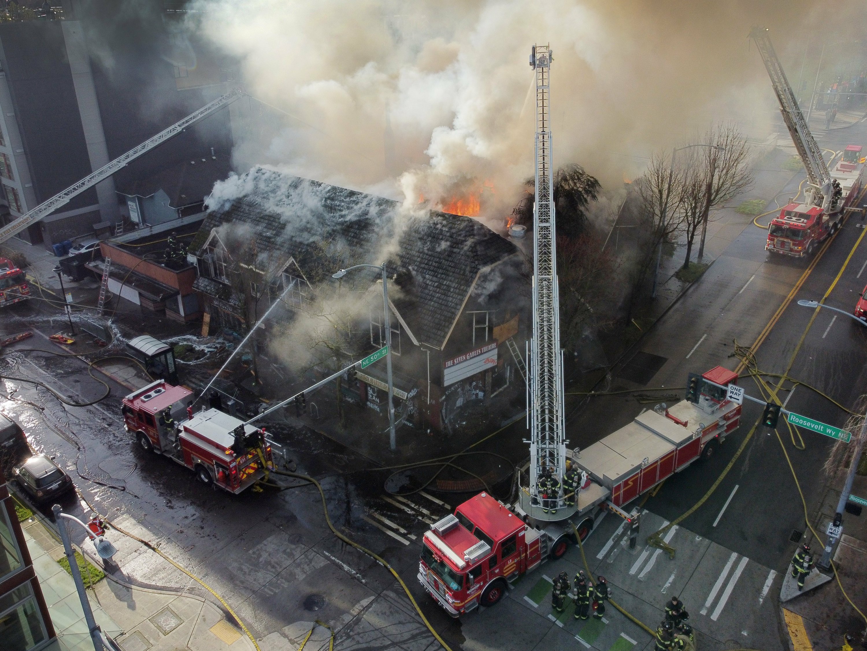 Fire burns historic theater in Seattle's U-District | AP News