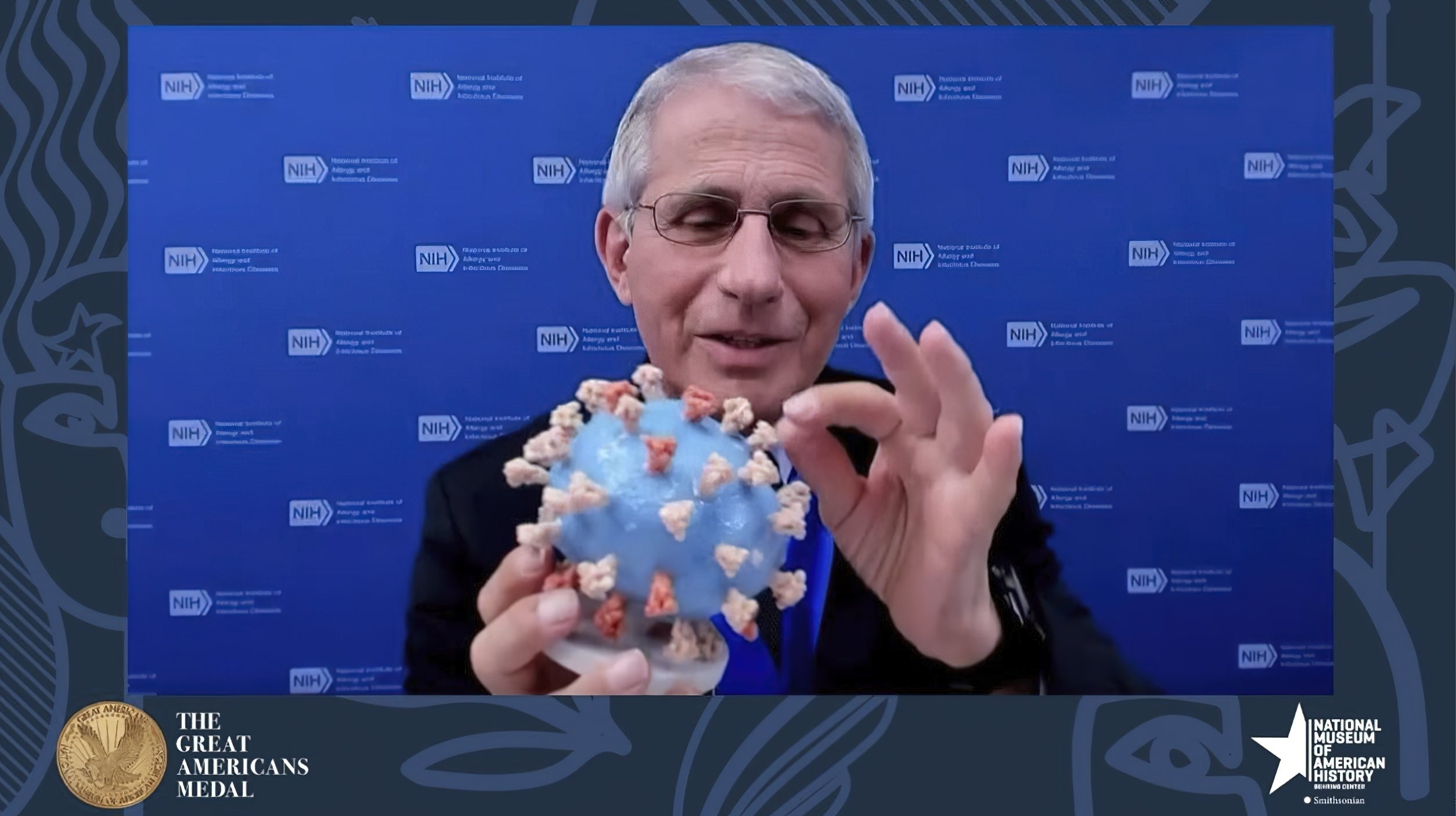 Fauci presents his personal virus model to the Smithsonian