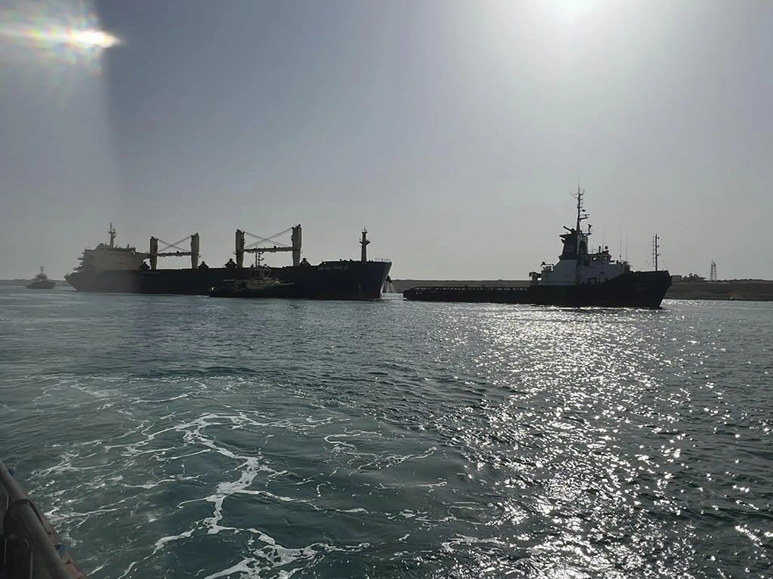 Hong Kong-flagged vessel briefly blocks Egypt’s vital Suez Canal