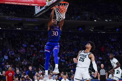 Agbaji's career night helps No. 3 Kansas top Michigan State