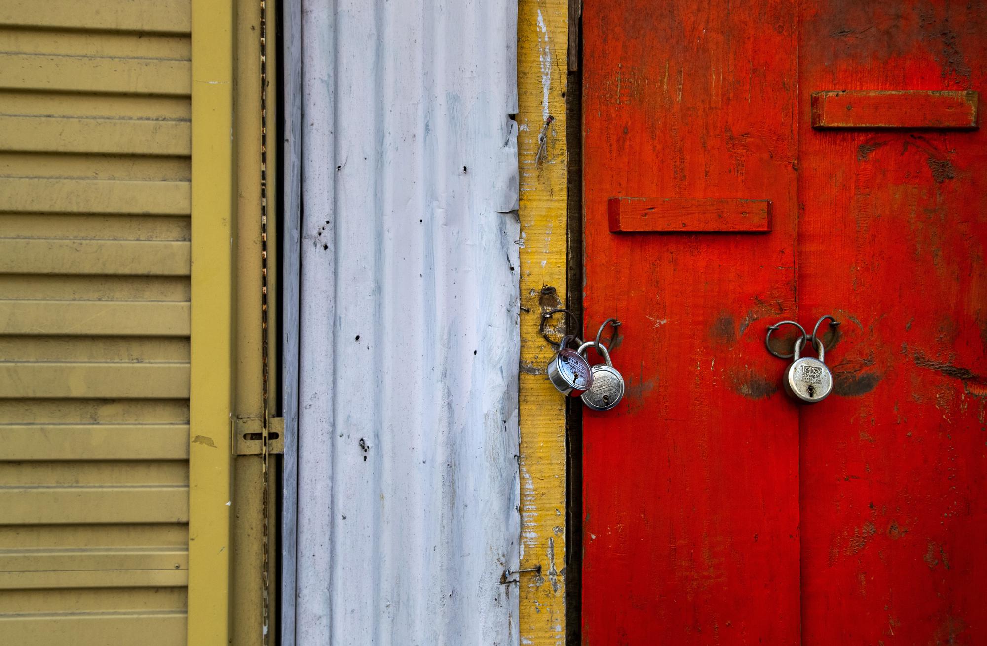 A shop is seen locked at a market area in Gauhati, India on June 18, 2021. Rows of locked shops confront bargain-hunters for most of the day in Fancy Bazar, a nearly 200-year-old market that offered cheap prices until the COVID-19 pandemic hit Gauhati, the biggest city in India’s remote northeast. (AP Photo/Anupam Nath)