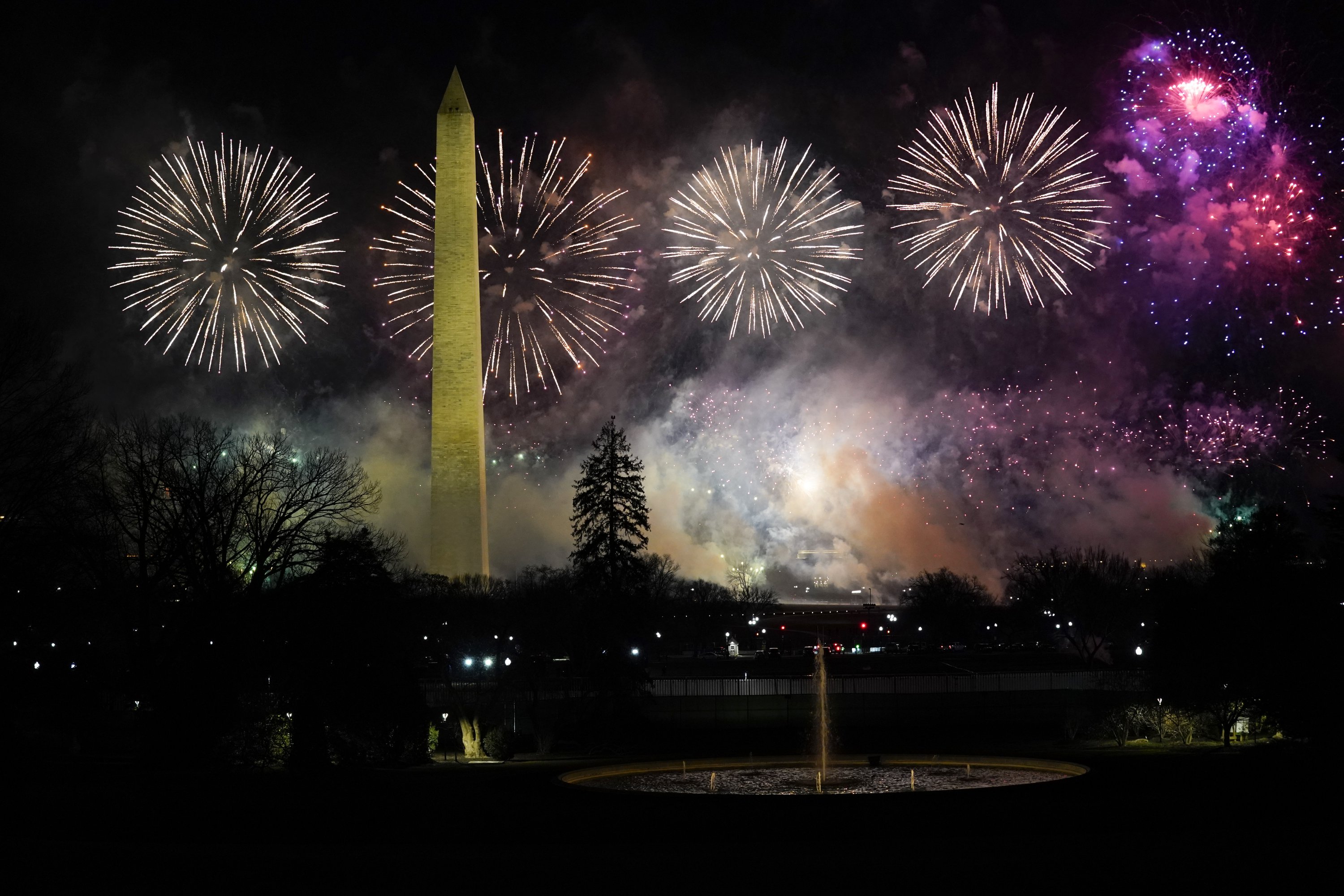 The Latest: Fireworks light up sky to celebrate inauguration