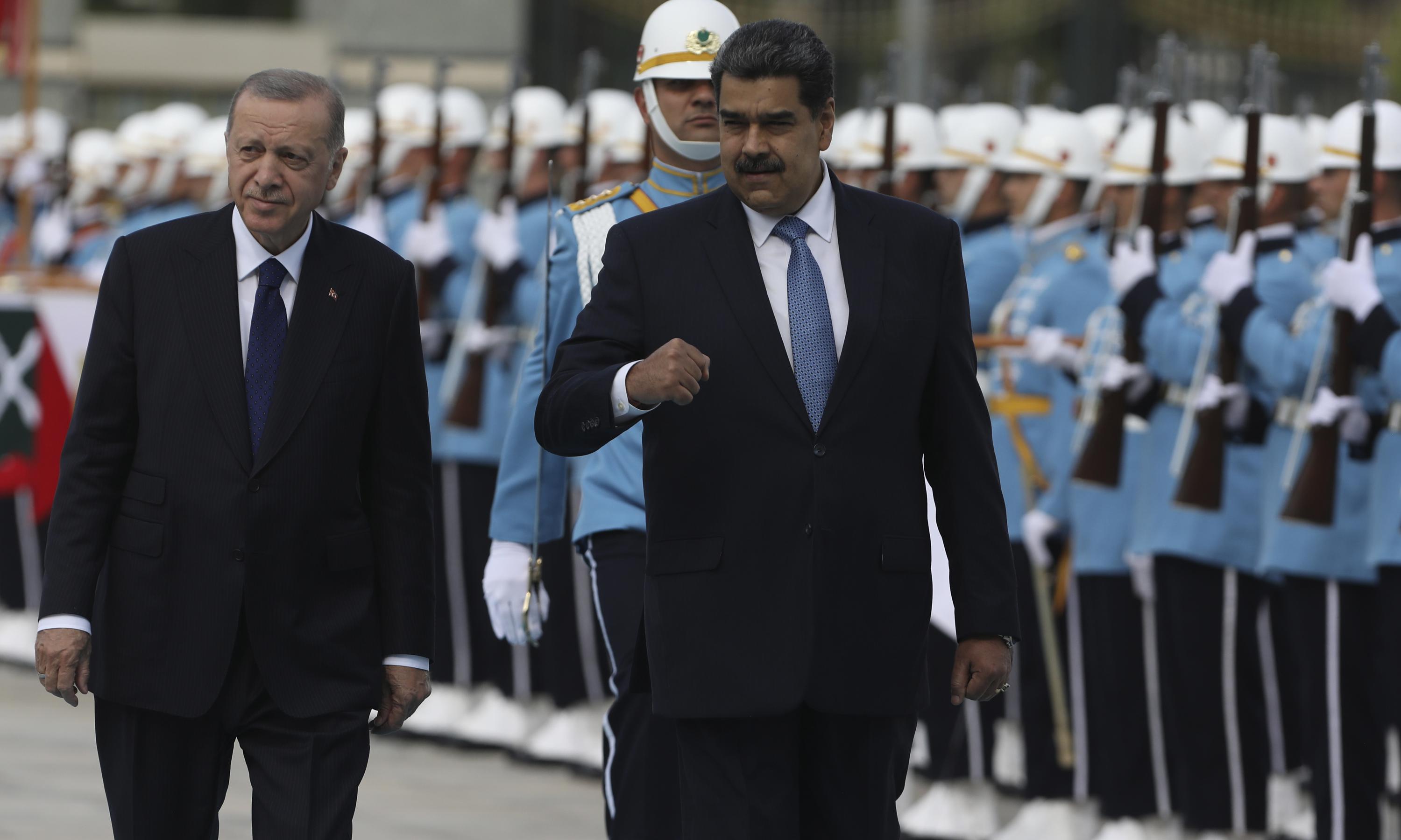 Venezuelan leader, barred from US summit, arrives in Turkey