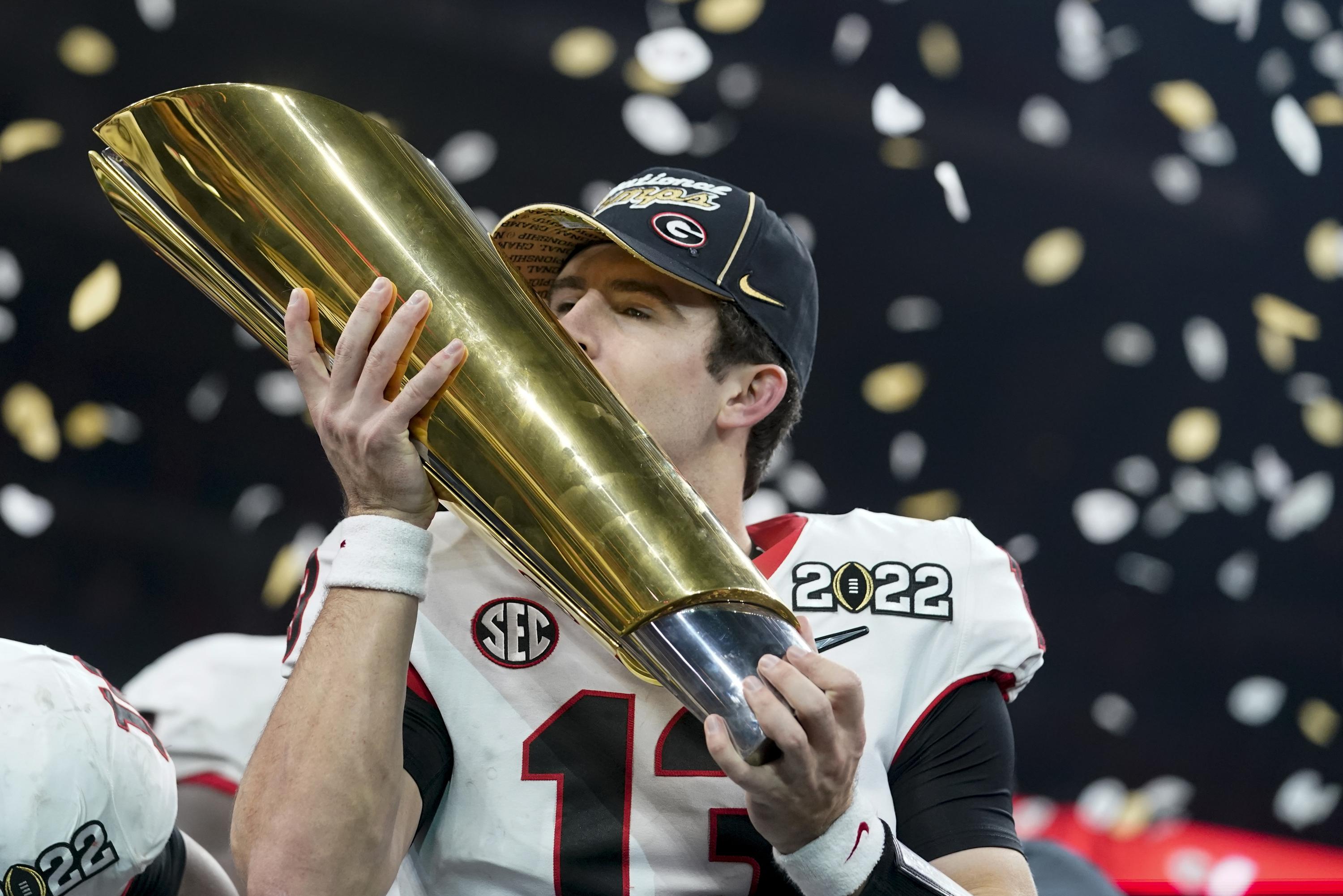 Alabama's national championship trophy shattered