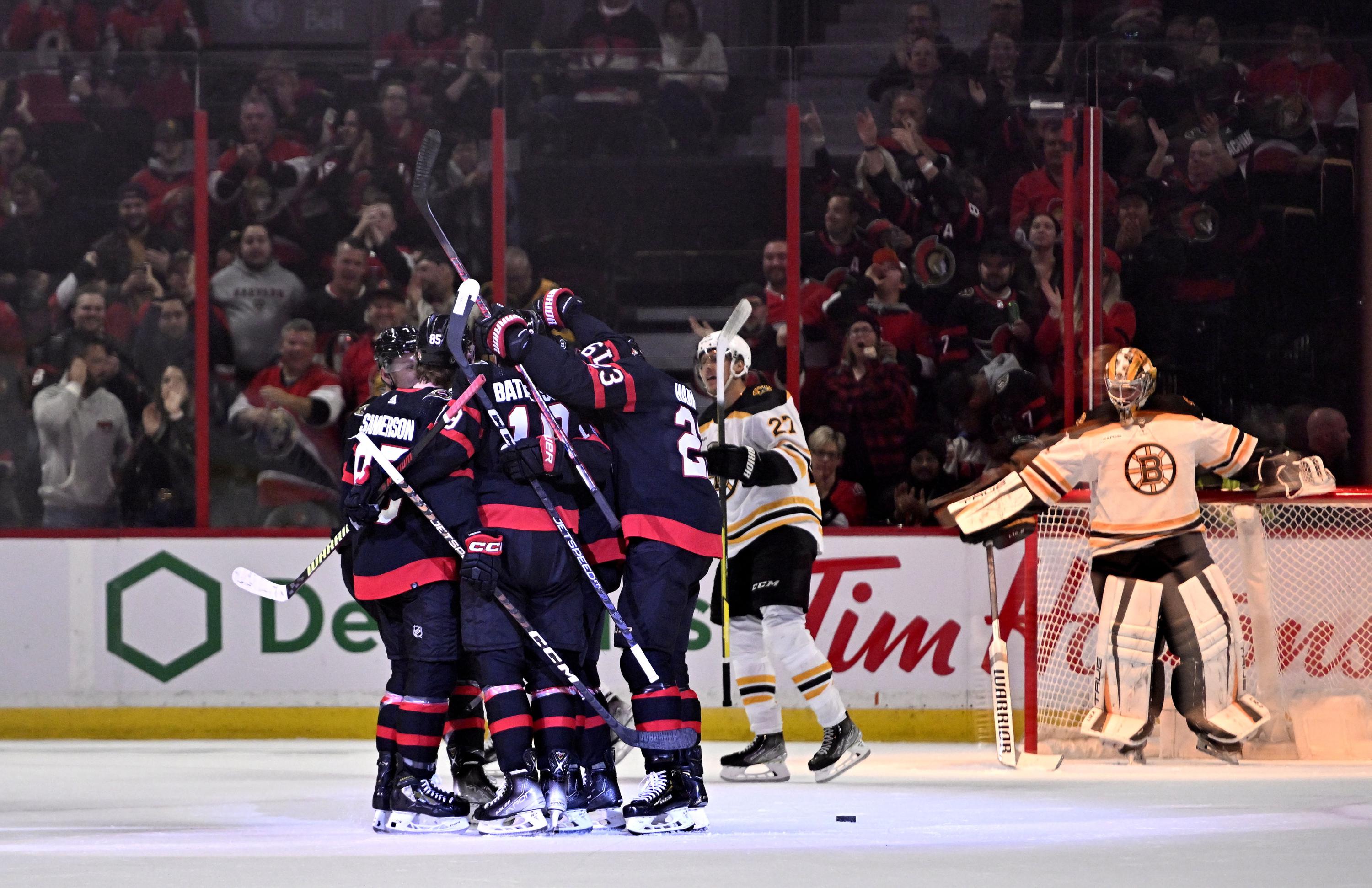 Giroux scores, Senators beat Bruins 75 in home opener AP News