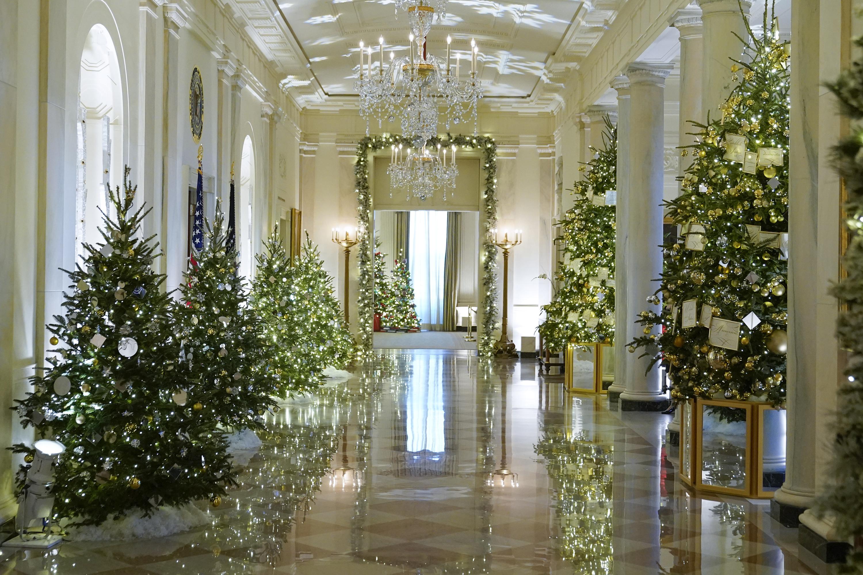 White House unveils its holiday decor, including 77 trees and a 'We the  People' theme