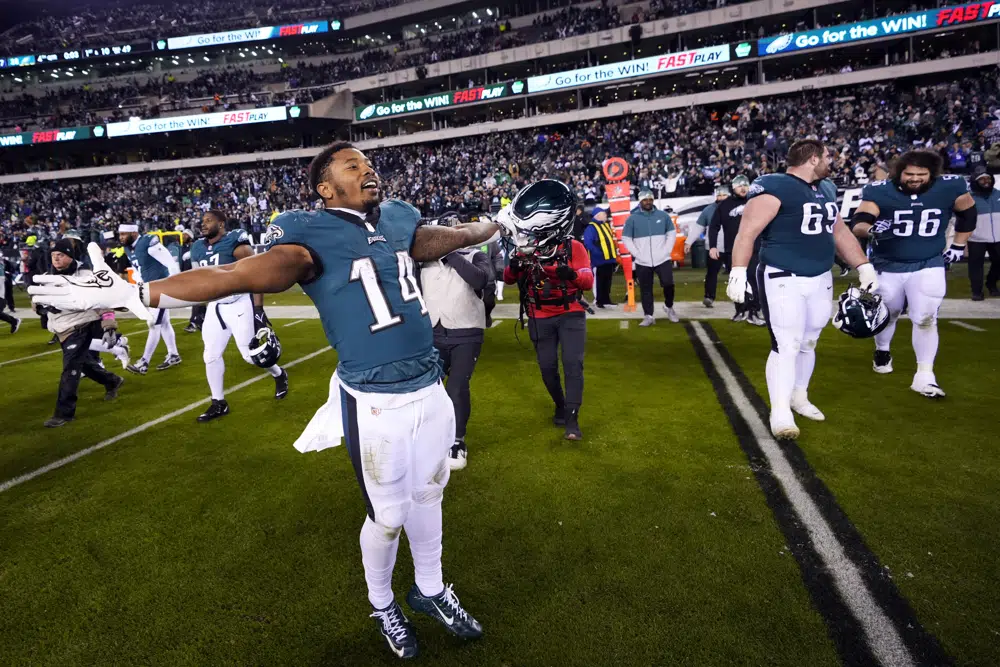 Philadelphia Eagles corner back Zech McPhearson (27) in action during  warm-ups prior to the NFL divisional round playoff football game against  the New York Giants, Saturday, Jan. 21, 2023, in Philadelphia. (AP