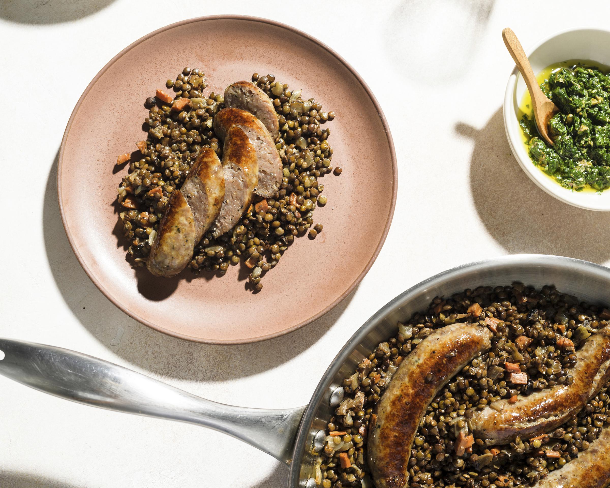 Caper relish lightens weeknightfriendly sausage and lentils AP News