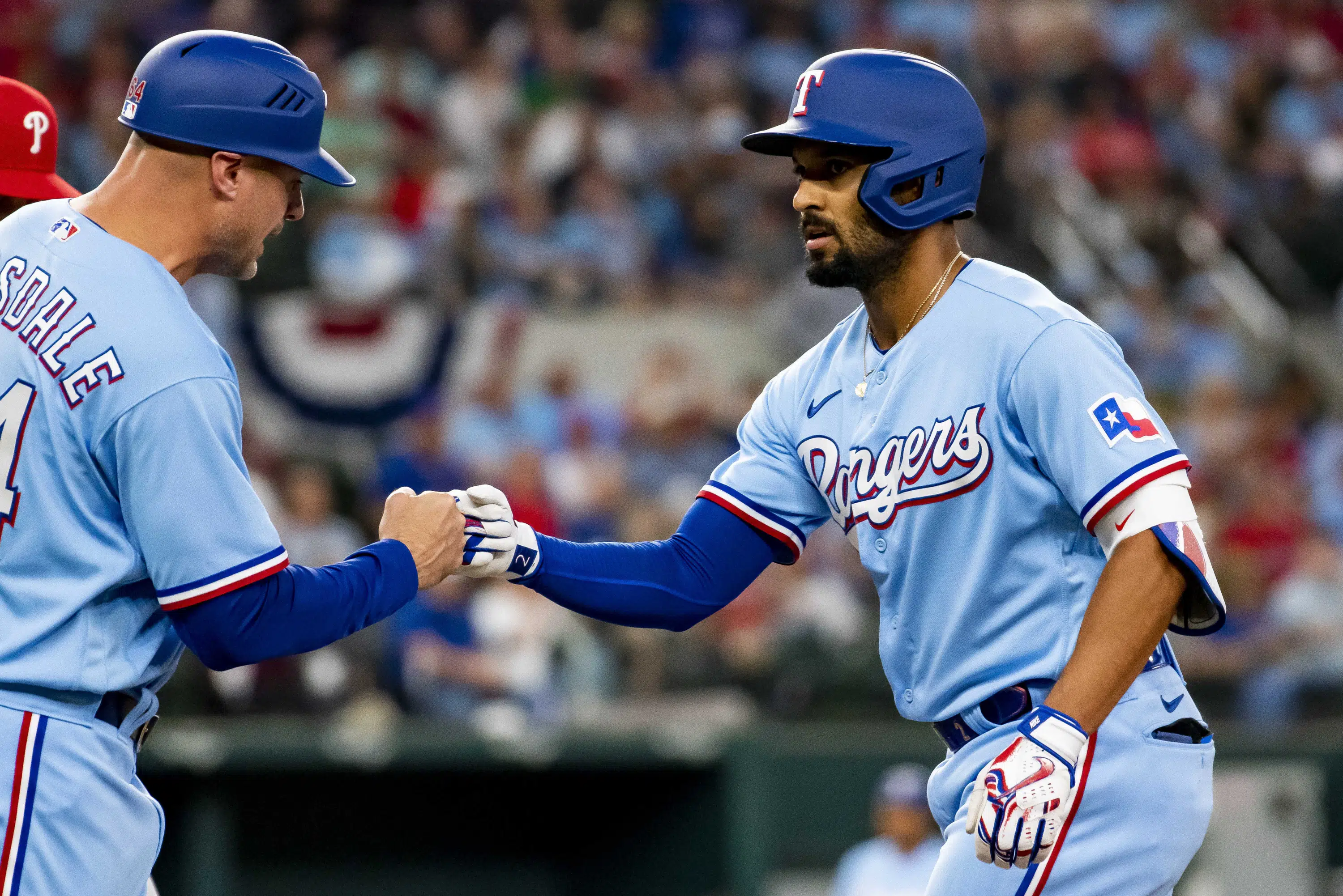 Semien Perez help Rangers win 21 to sweep NLchamp Phils Semien Perez help Rangers win 21 to sweep NLchamp Phils