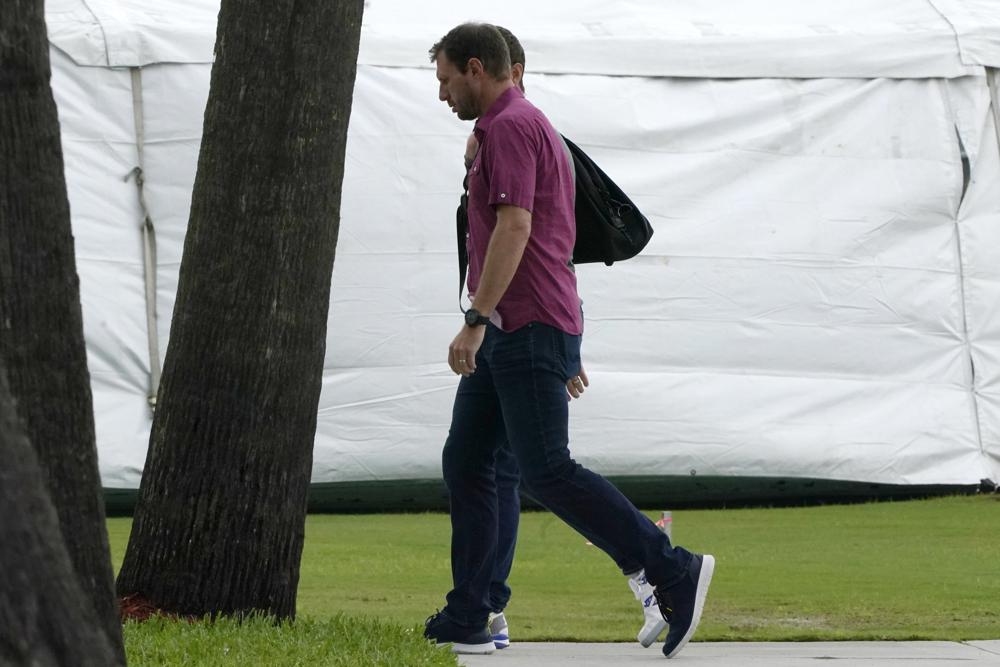 New York Mets pitcher Max Scherzer arrives at Roger Dean Stadium as negotiations continue toward a labor deal between Major League Baseball and the players' association, Tuesday, March 1, 2022, in Jupiter, Fla. (AP Photo/Lynne Sladky)
