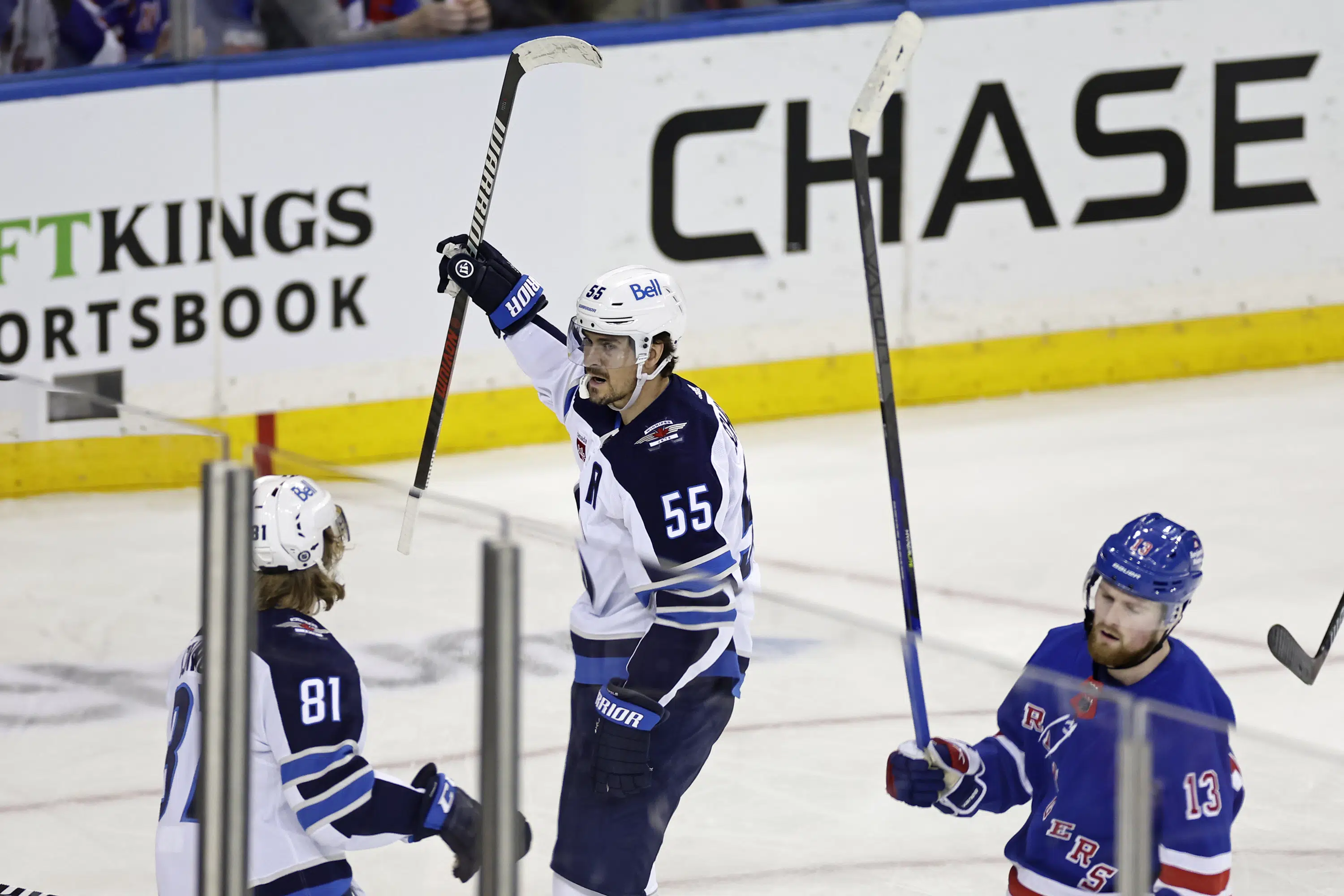 Scheifele, Hellebuyck lead Jets to 4-1 win over Rangers