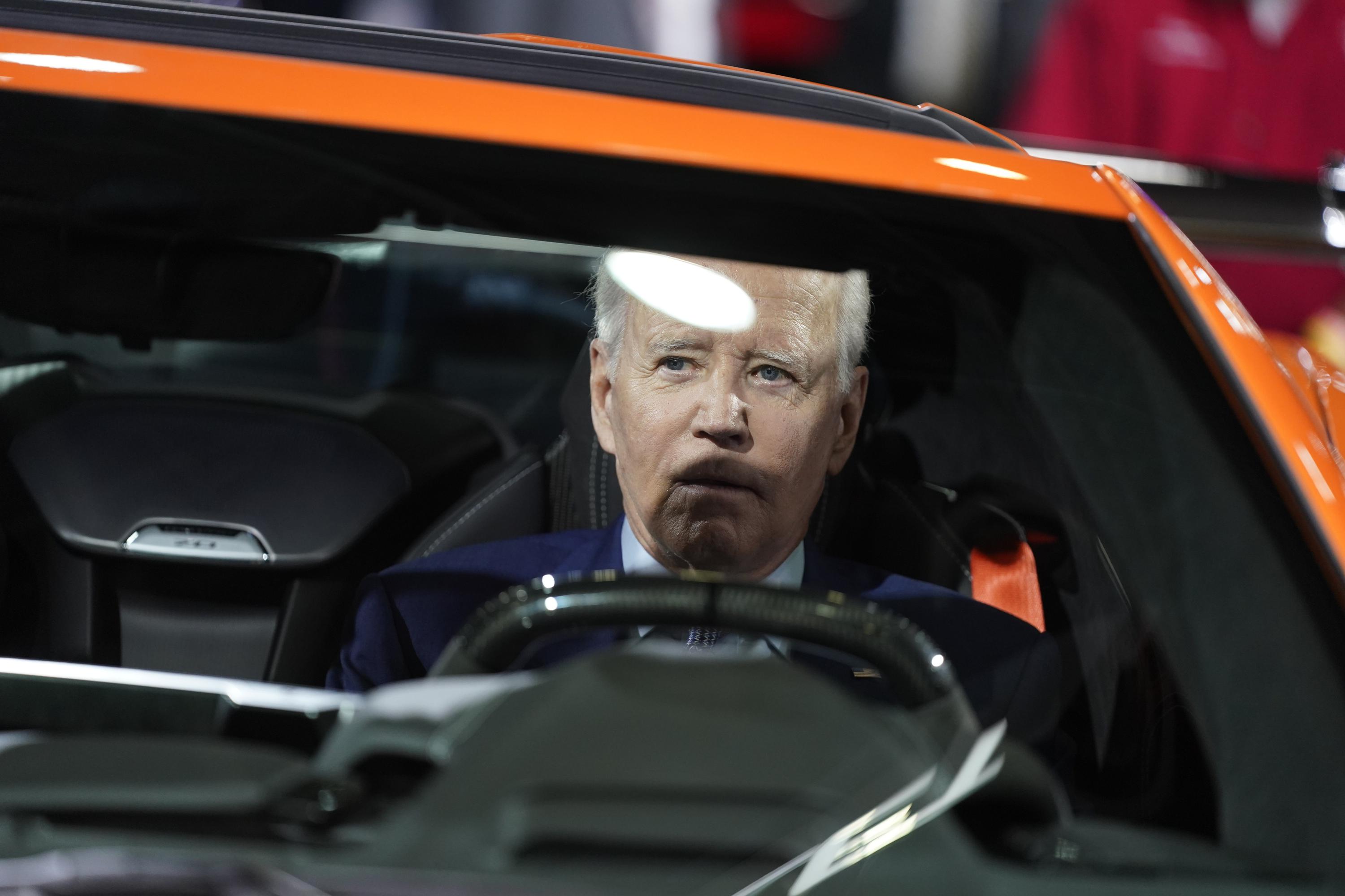 President Joe Biden tours the 2022 NAIAS