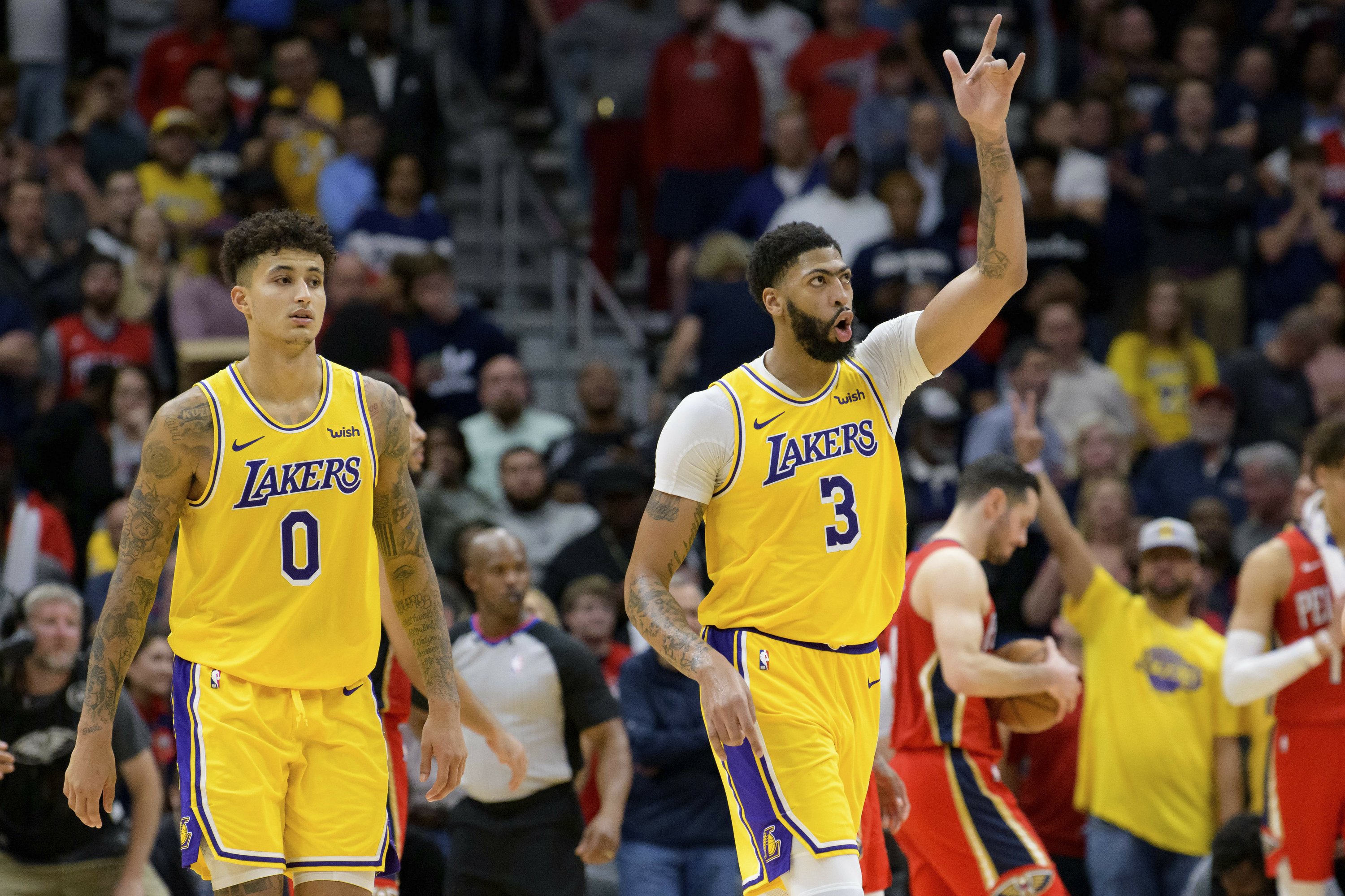 Davis 41 Points Lead Lakers Past Pelicans 114 110 AP News