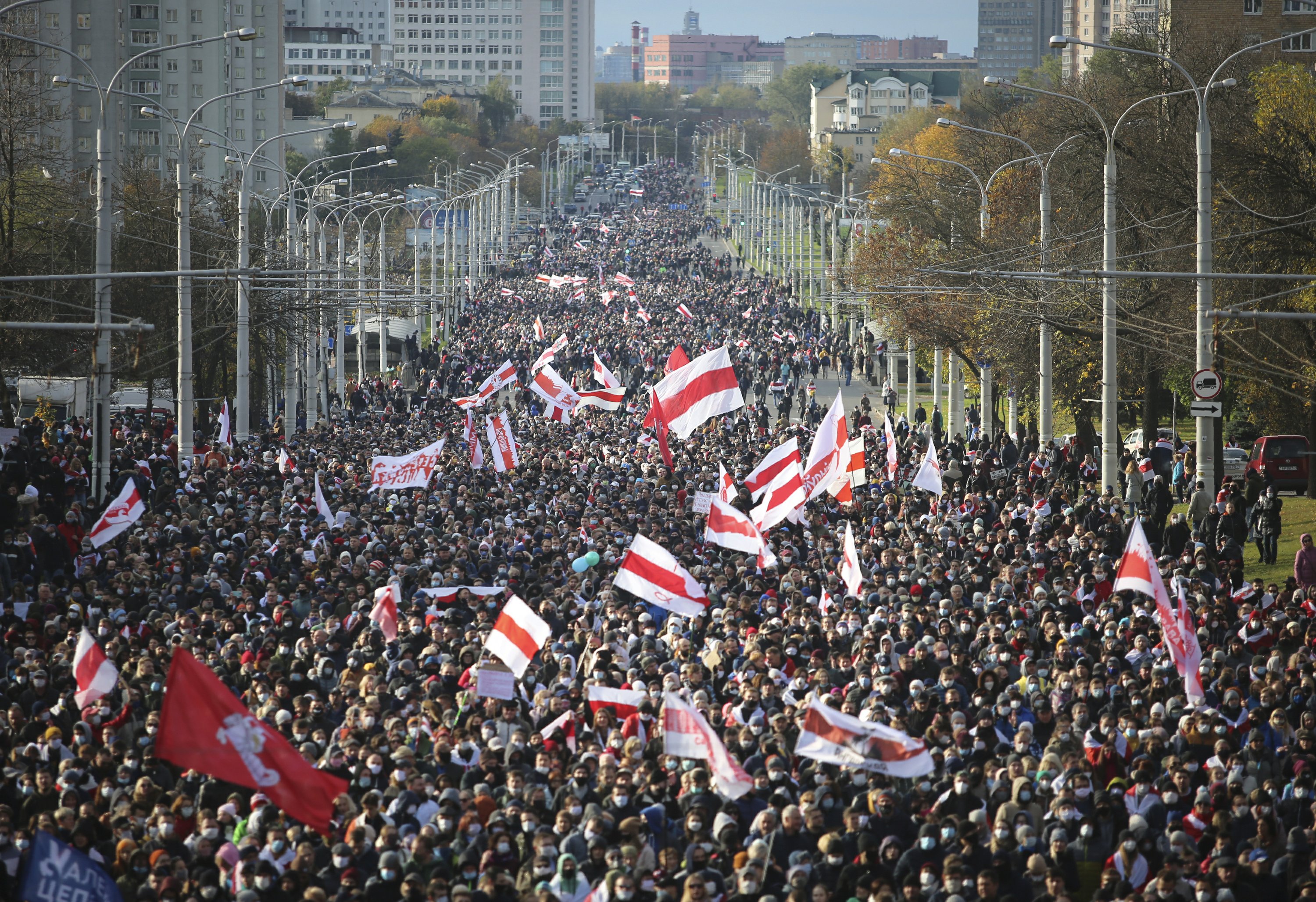 Over 50,000 march in Belarus against authoritarian leader - Associated Press