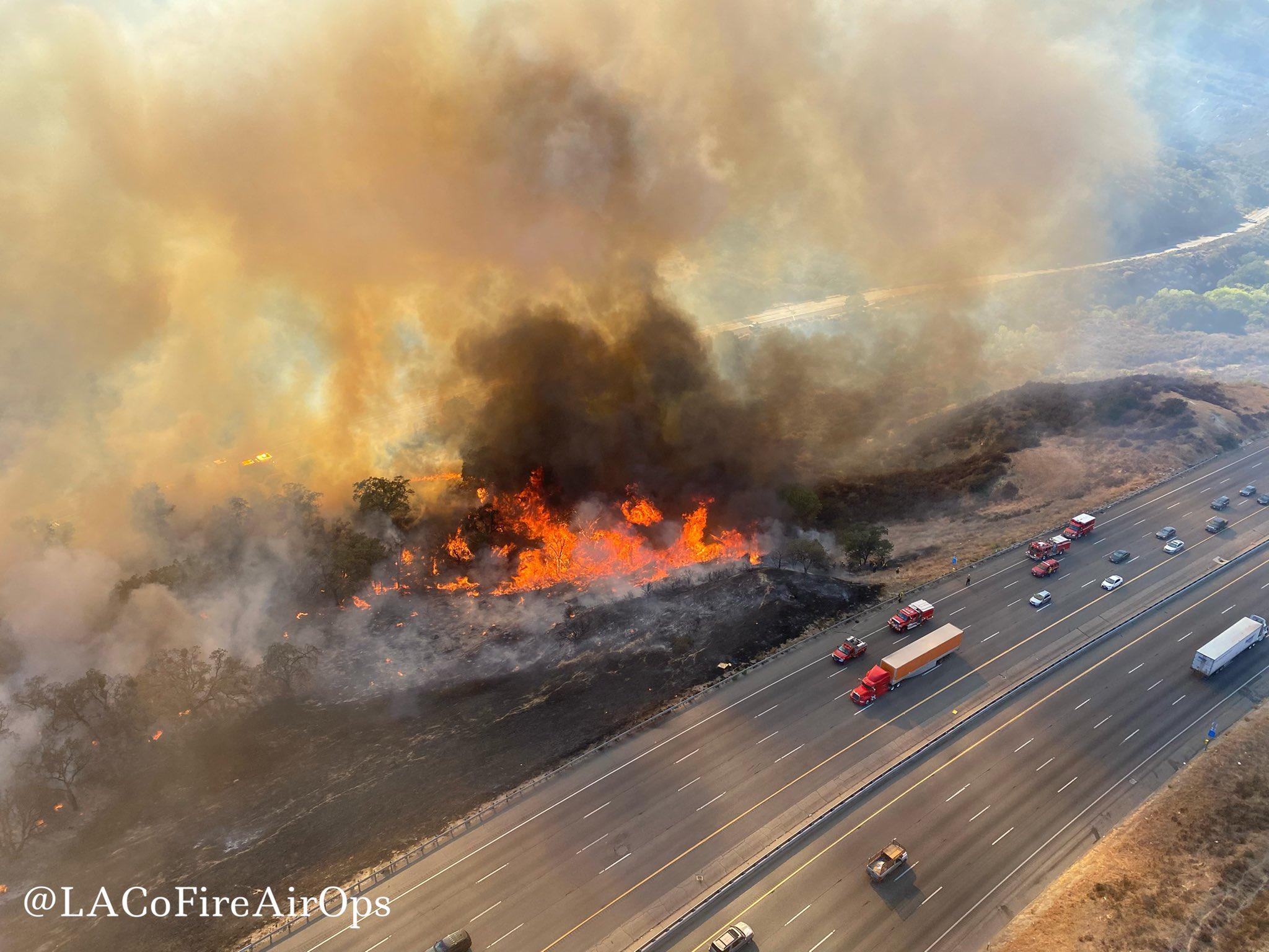 Forest fires are forcing part of the highway in California to close
