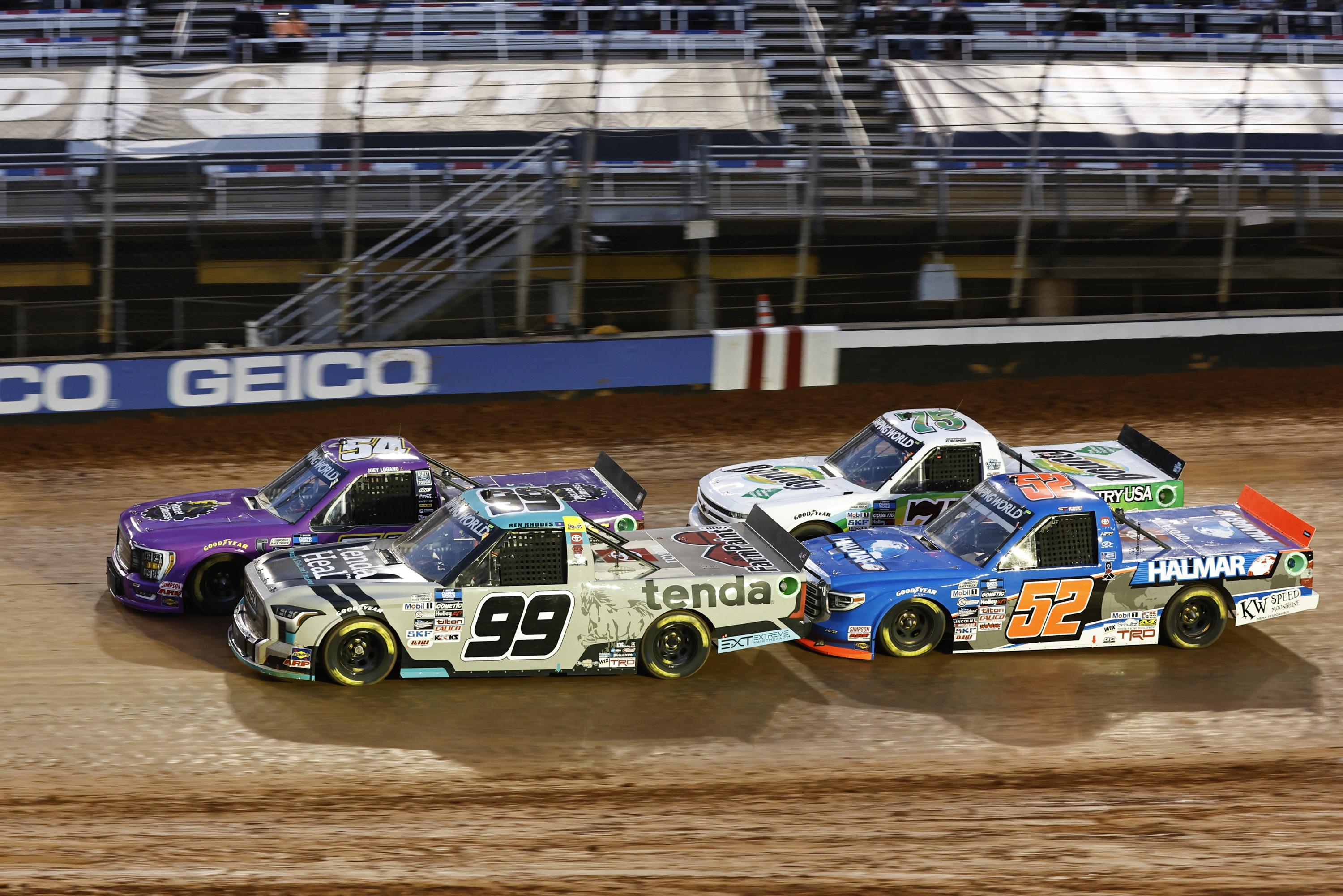 Rhodes slides past Hocevar on Bristol dirt to win truck race AP News