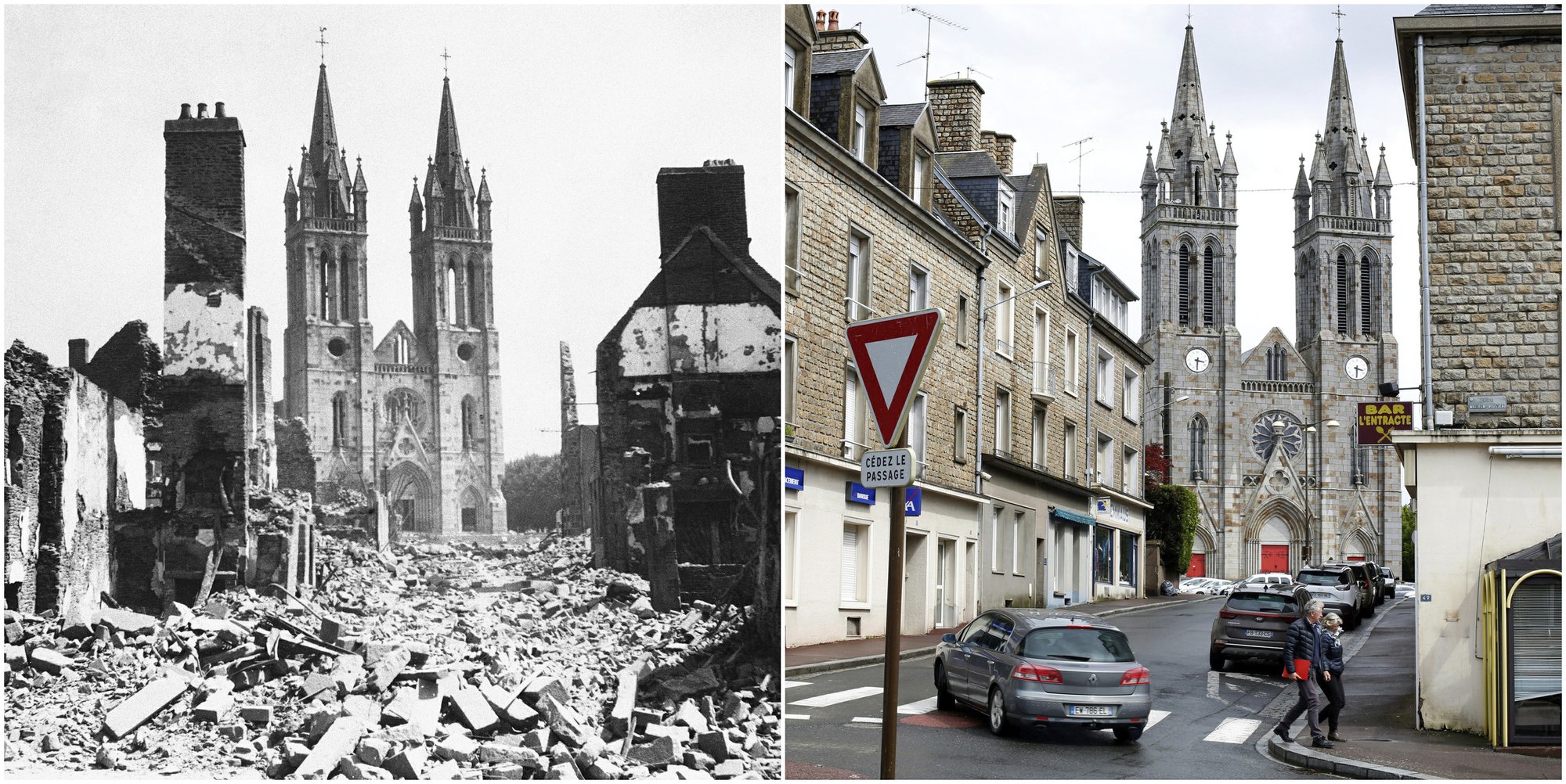 AP PHOTOS: D-Day's landscape in 1944 - and today