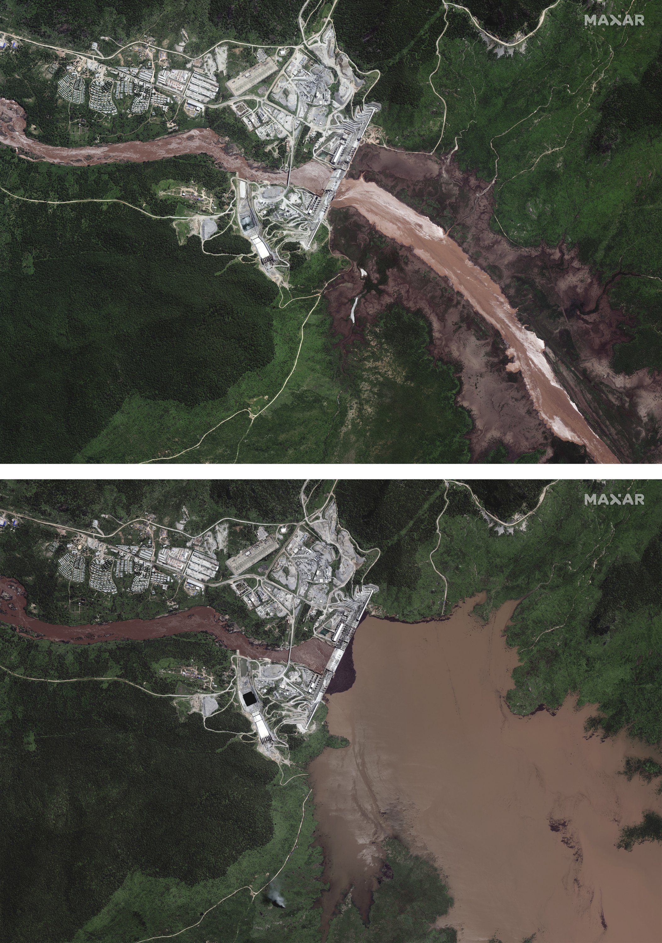 Satellite images show Ethiopia dam reservoir swelling - The Associated Press