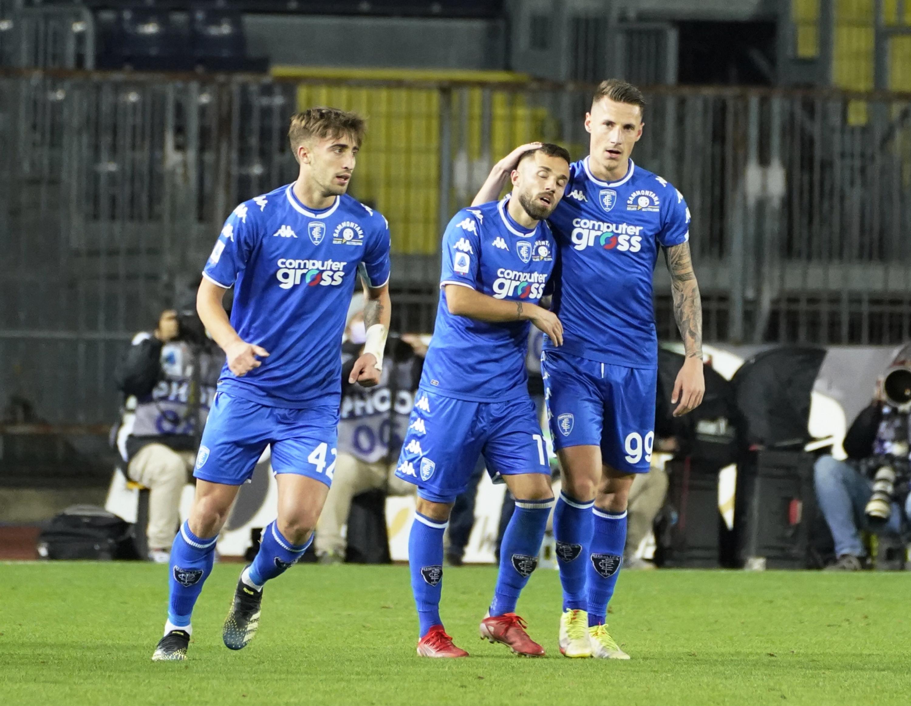 Flavio Bianchi (Genoa) celebrates after scoring a goal during