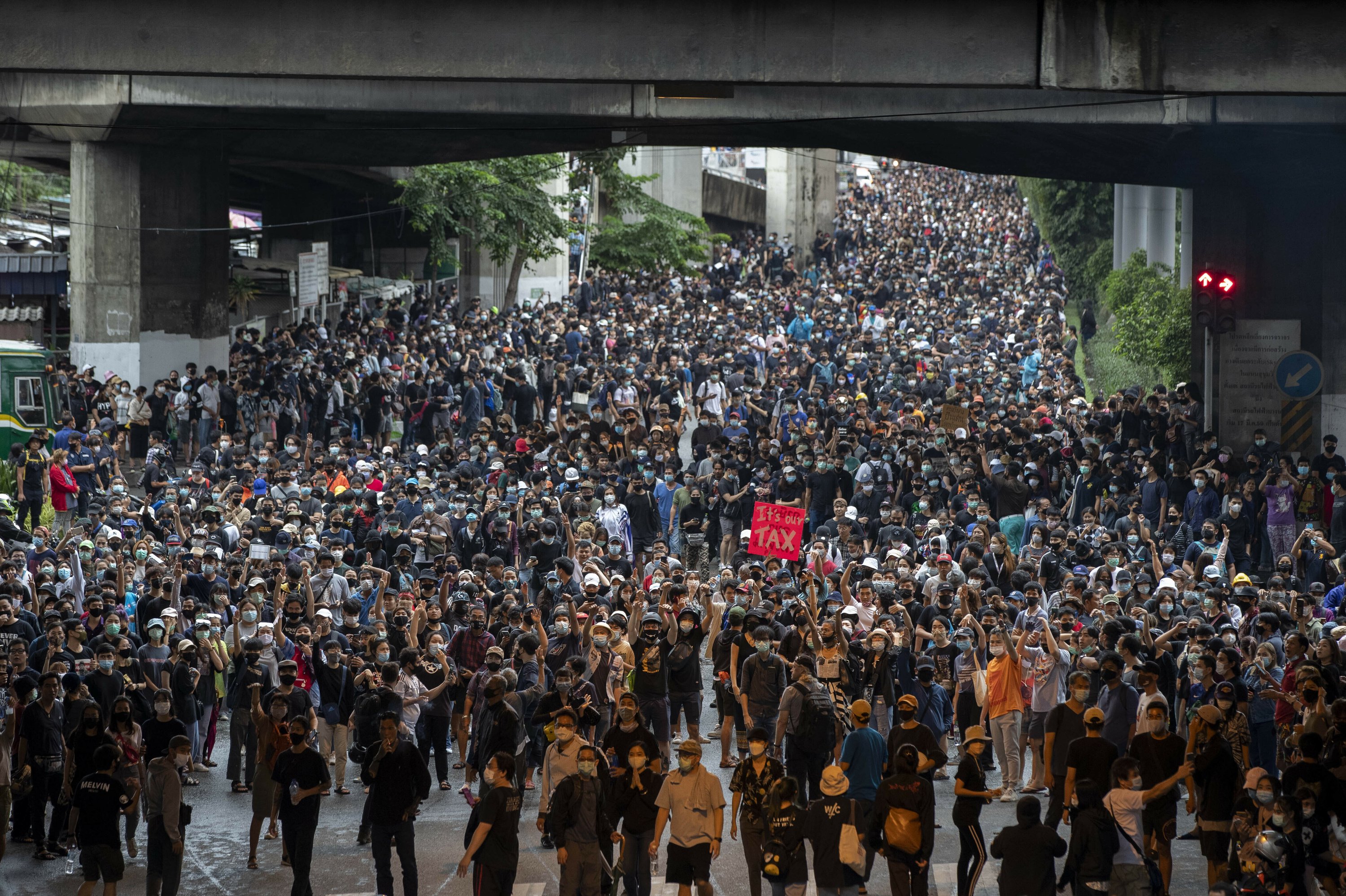 Transit shutdowns fail to deter Thai pro-democracy protests - The Associated Press