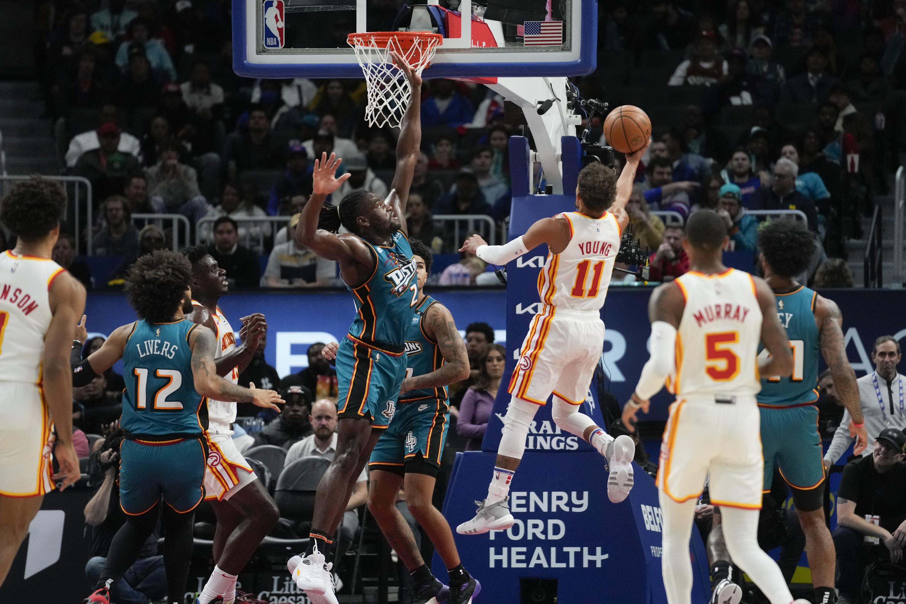 Young scores 36 points, Hawks down Pistons again 136112 AP News