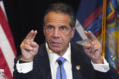 El gobernador del estado de Nueva York Andrew Cuomo, en la ciudad de Nueva York el 26 de julio del 2021. (AP Foto/Richard Drew)