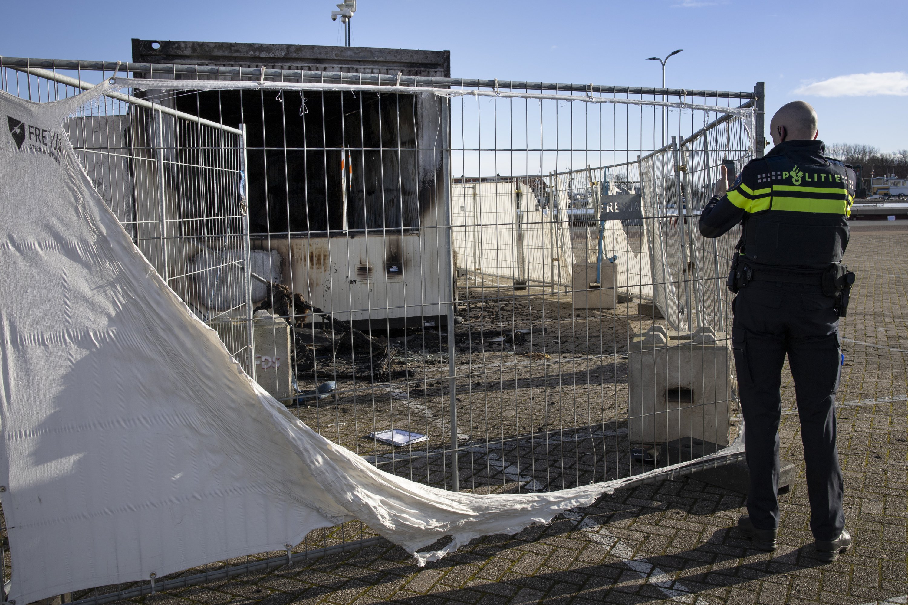 Rebellion of young people at the torch virus testing center in a Dutch village