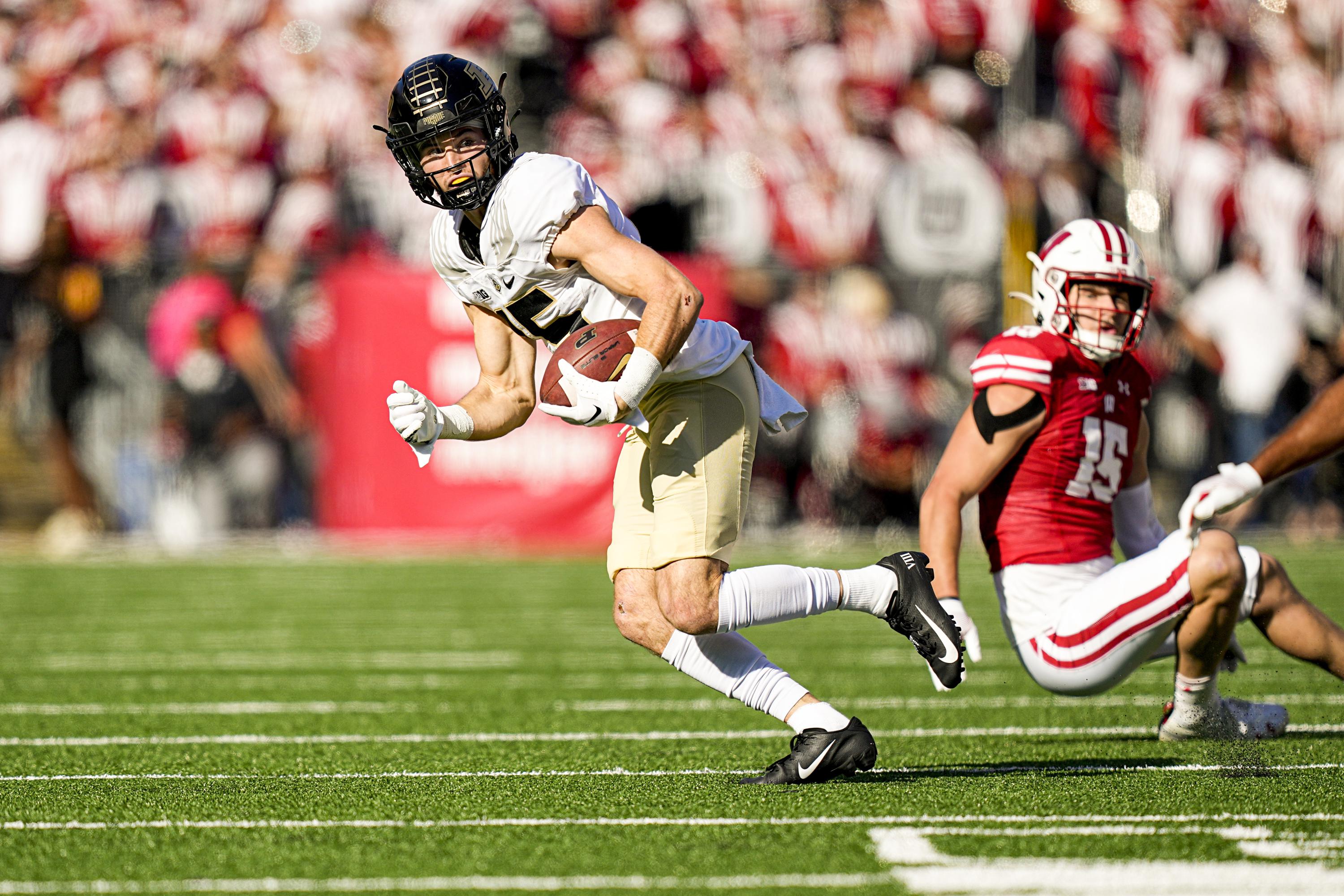 Purdue star WR Charlie Jones faces old team when Iowa visits | AP News