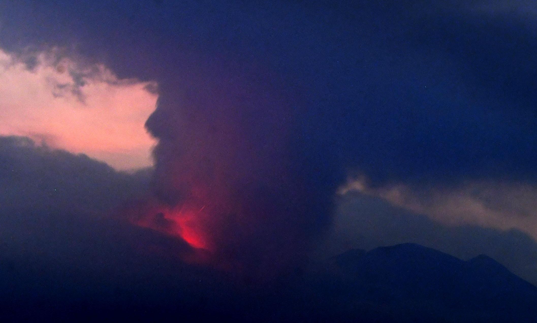 A volcanic eruption in Japan has forced the evacuation of two towns.