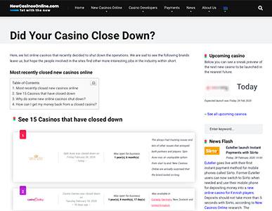 List of all online casinos