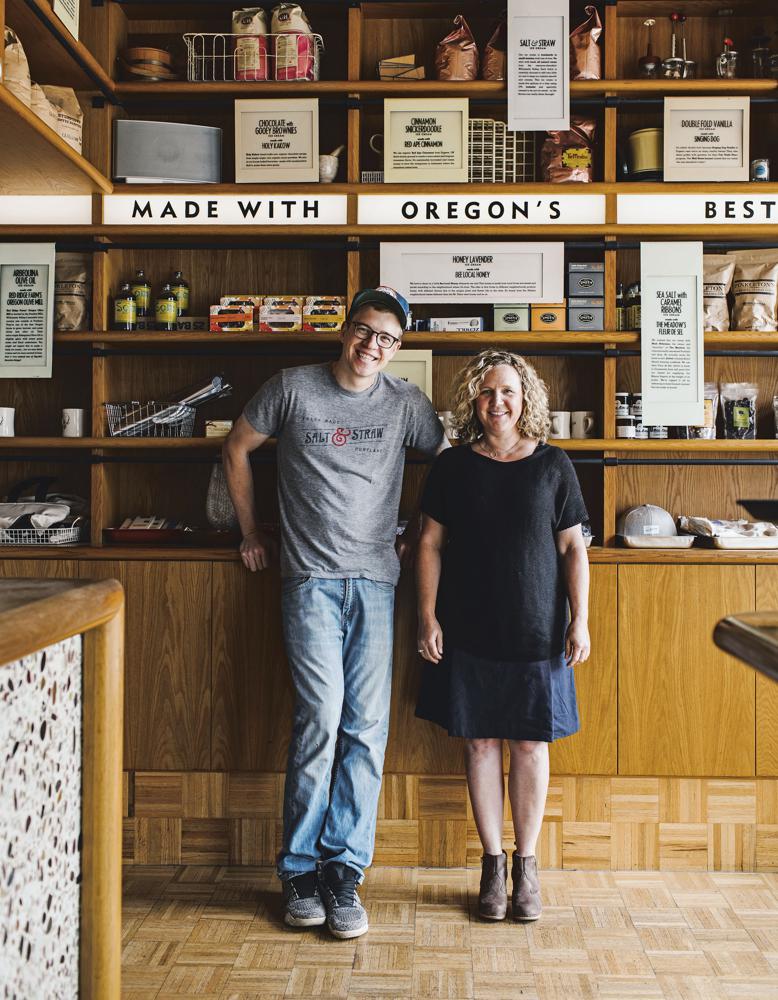Thie image provided by Salt & Straw shows Tyler Malek, left, who co-founded Oregon-based Salt & Straw with his cousin Kim Malek. Tyler Malek says they enjoy partnering with chefs and other makers to tell culinary and cultural stories through ice cream. (Salt & Straw via AP)