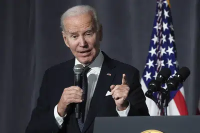 FILE - President Joe Biden speaks at the National Action Network's Martin Luther King, Jr., Day breakfast, Jan. 16, 2023, in Washington. (AP Photo/Manuel Balce Ceneta, File)