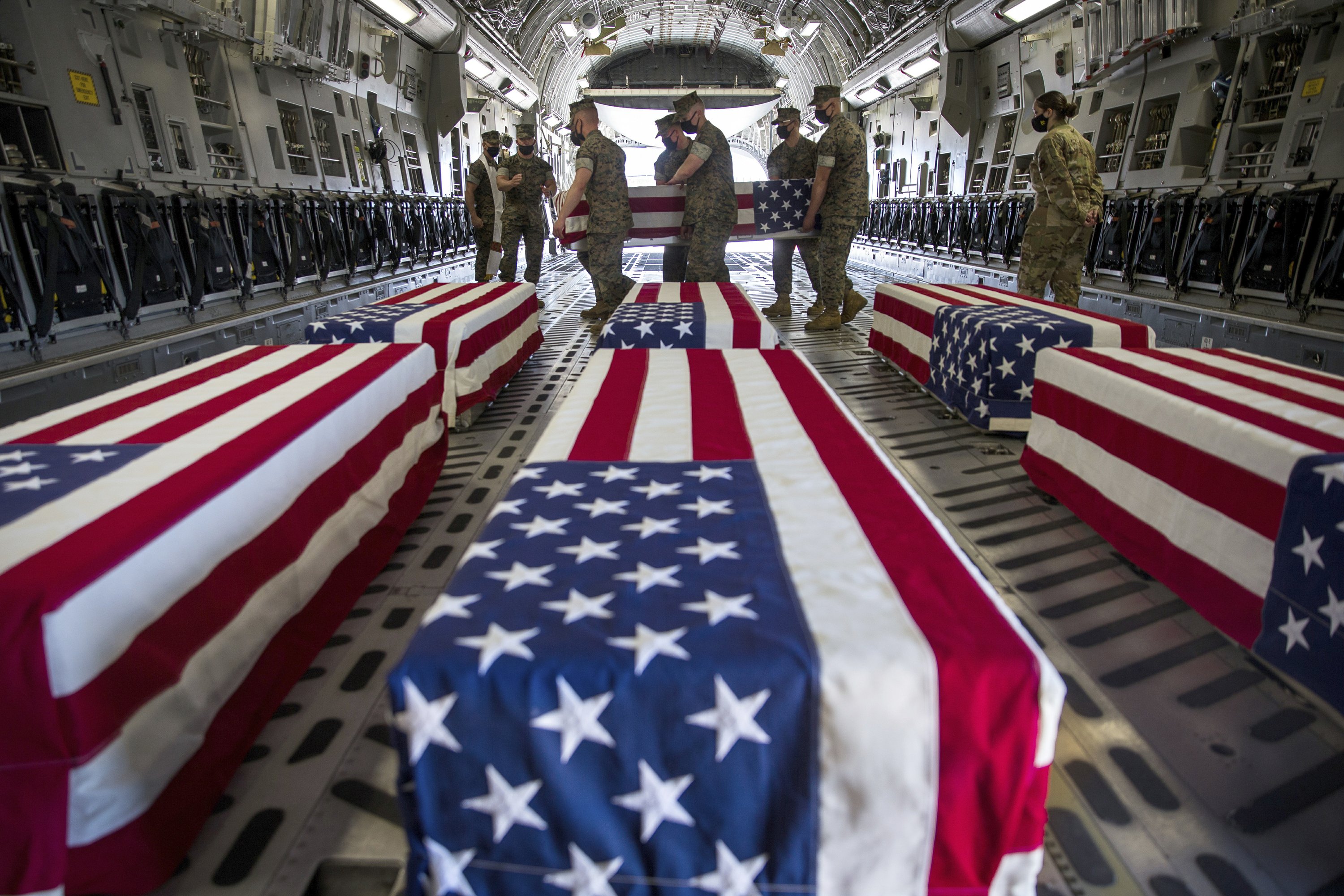 casket with flag