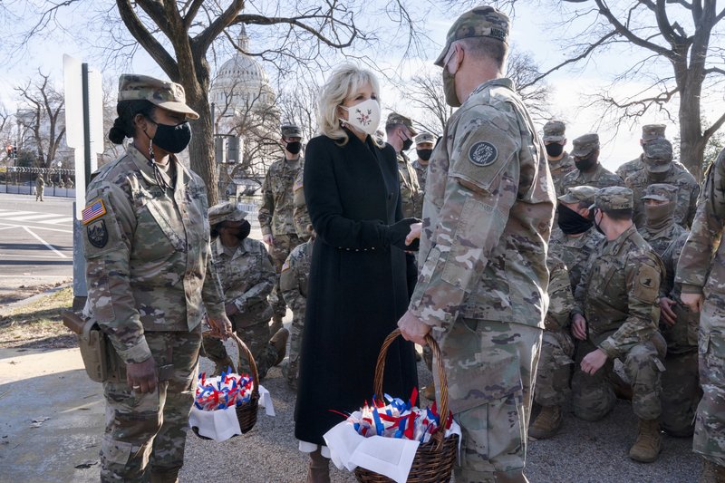 Jill Biden thanks Guard members with chocolate chip cookies