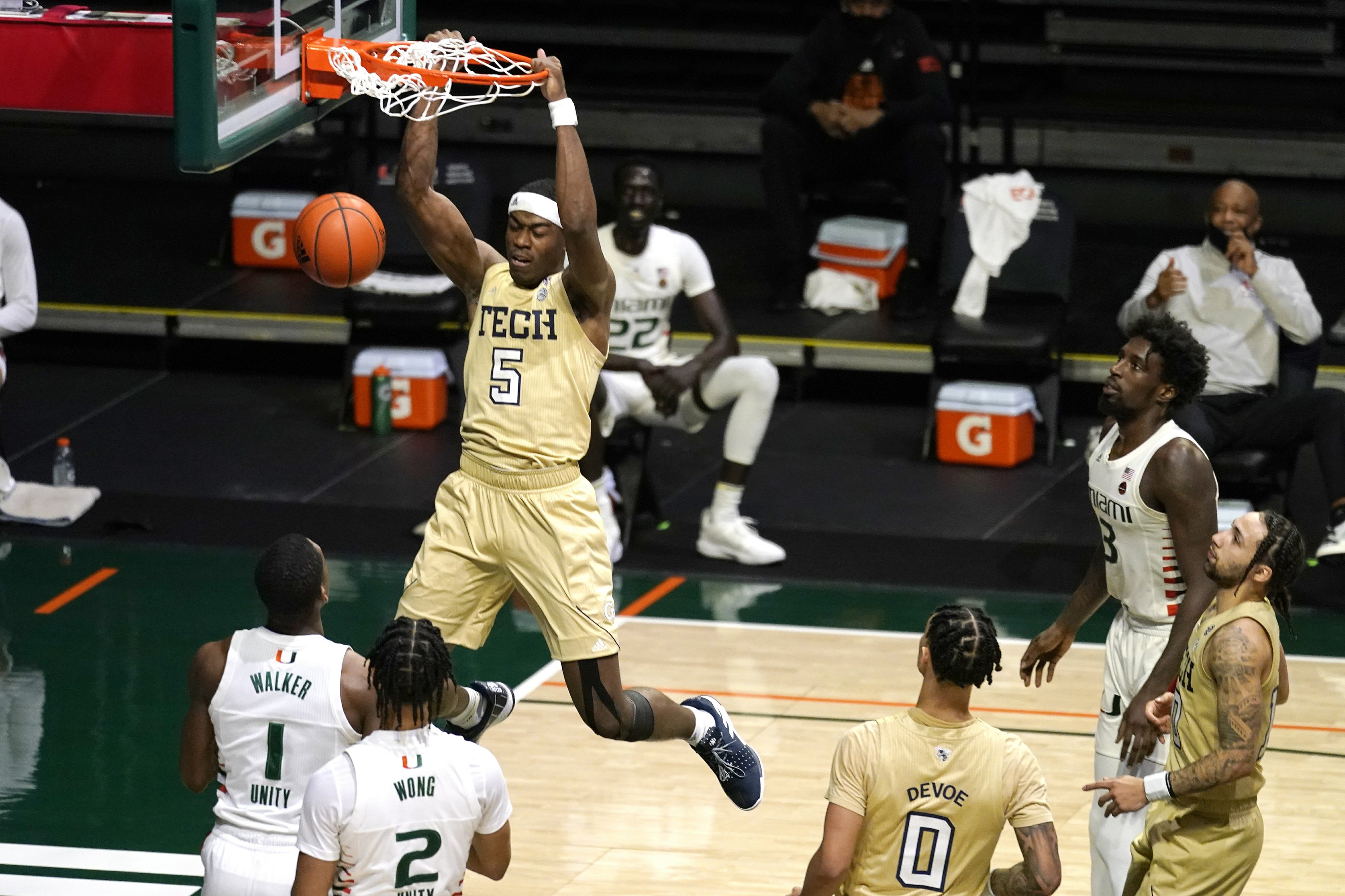 Devoe, Tech, dominate 1st half, swamp Miami 8960 AP News