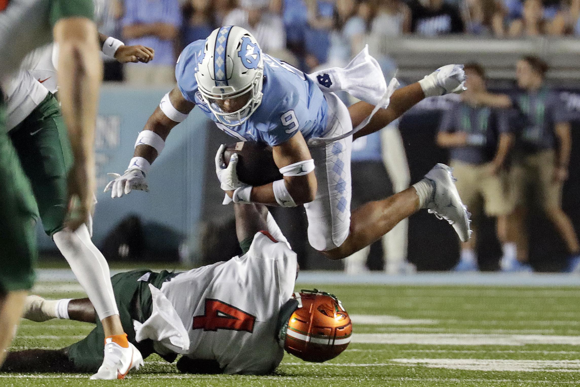 Maye leads Tar Heels past Florida A&M 56-24 in first start