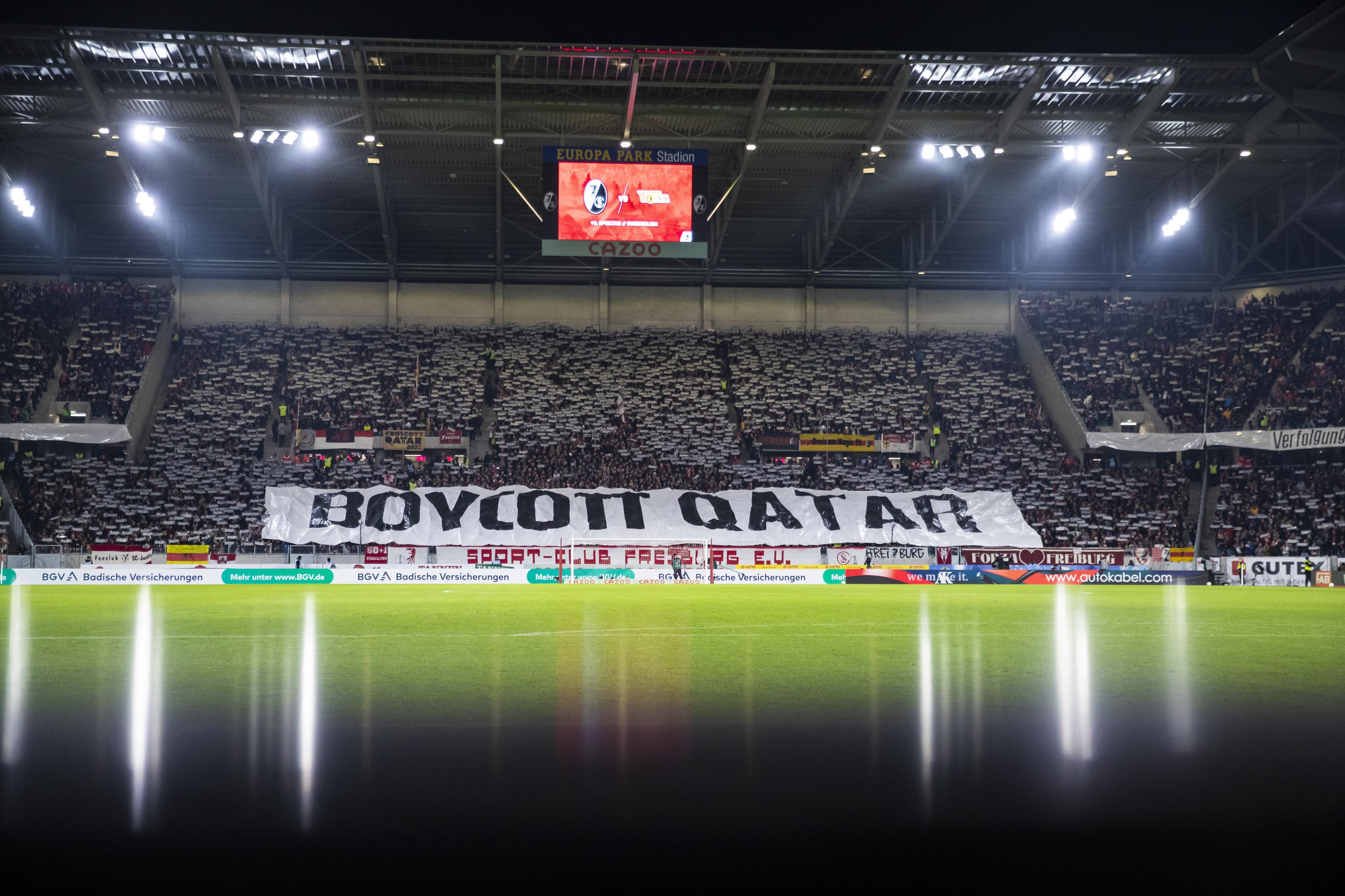 Fans Across German Stadiums Call For Qatar World Cup Boycott AP News