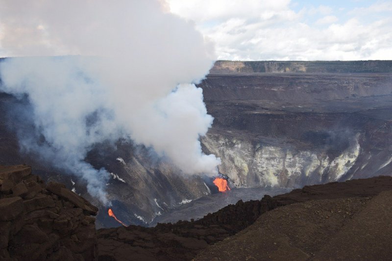 Hawaii Volcano Gushes Lava From Vents In Summit Crater