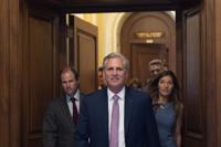 House Minority Leader Kevin McCarthy of Calif., center, leaves the floor after the House voted to create a select committee to investigate the Jan. 6 insurrection, at the Capitol in Washington, Wednesday, June 30, 2021. (AP Photo/Alex Brandon)