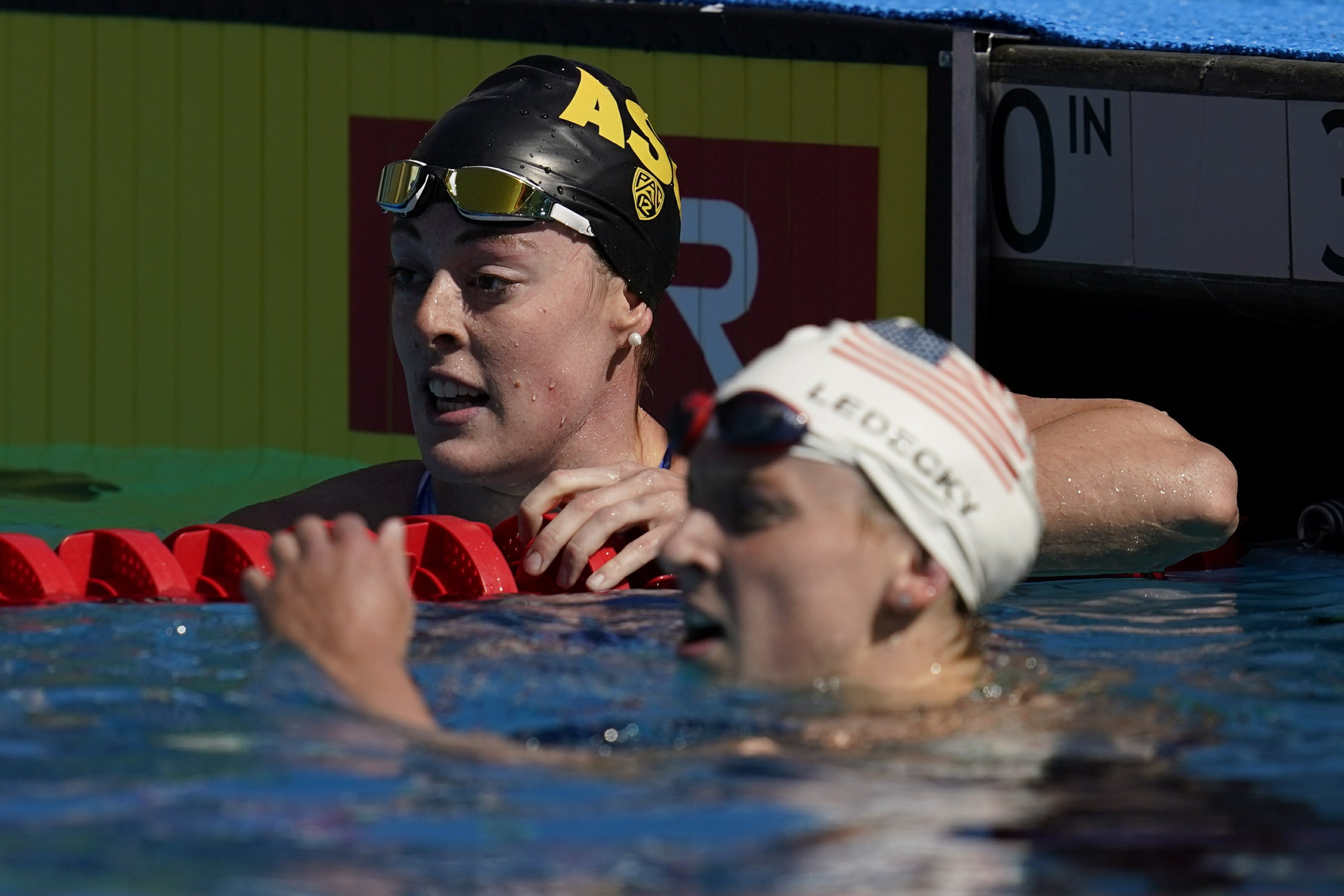 Katie Ledecky wins 200 free with world's fastest time AP News