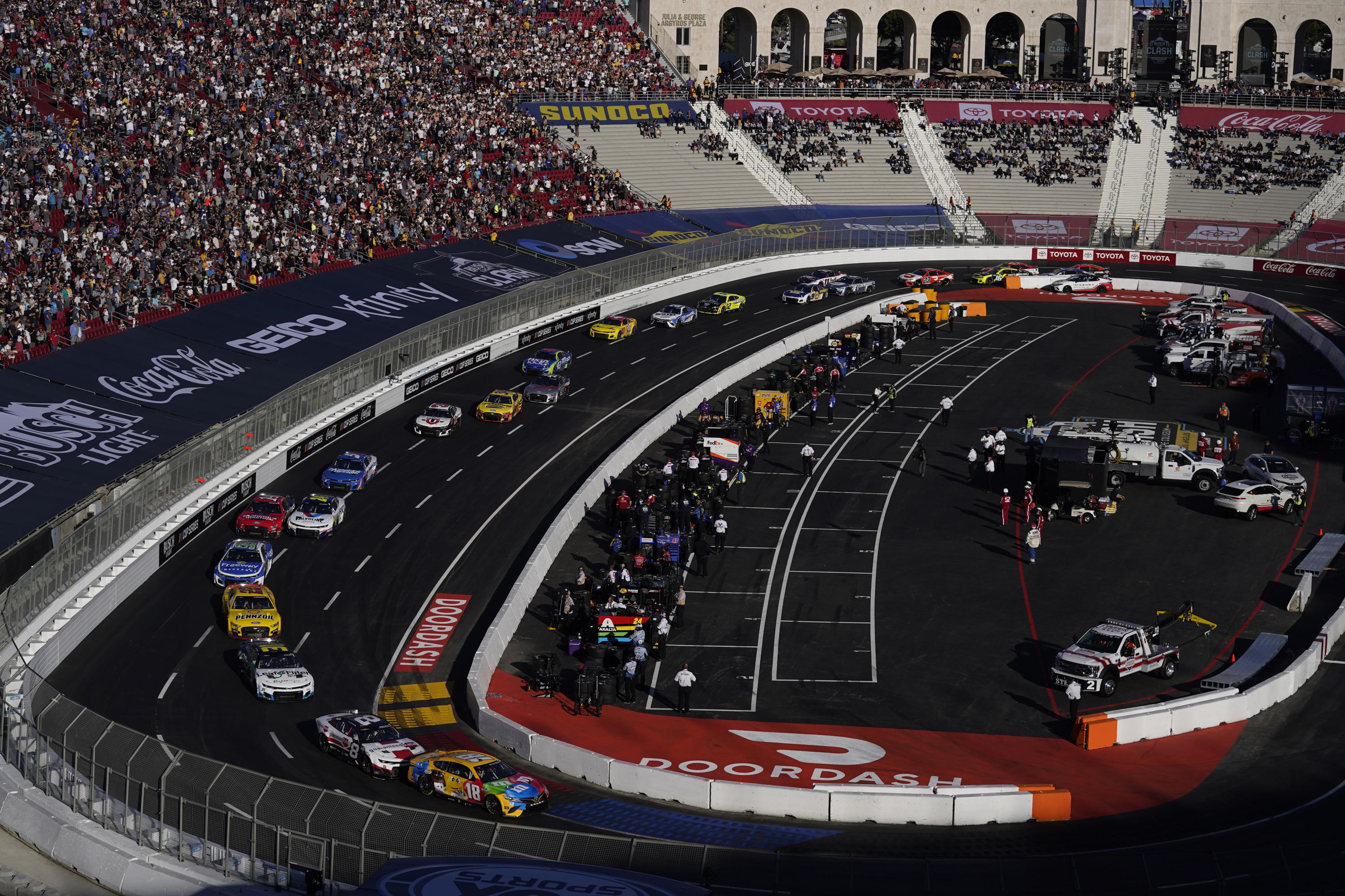 NASCAR scores win with successful race inside LA Coliseum AP News