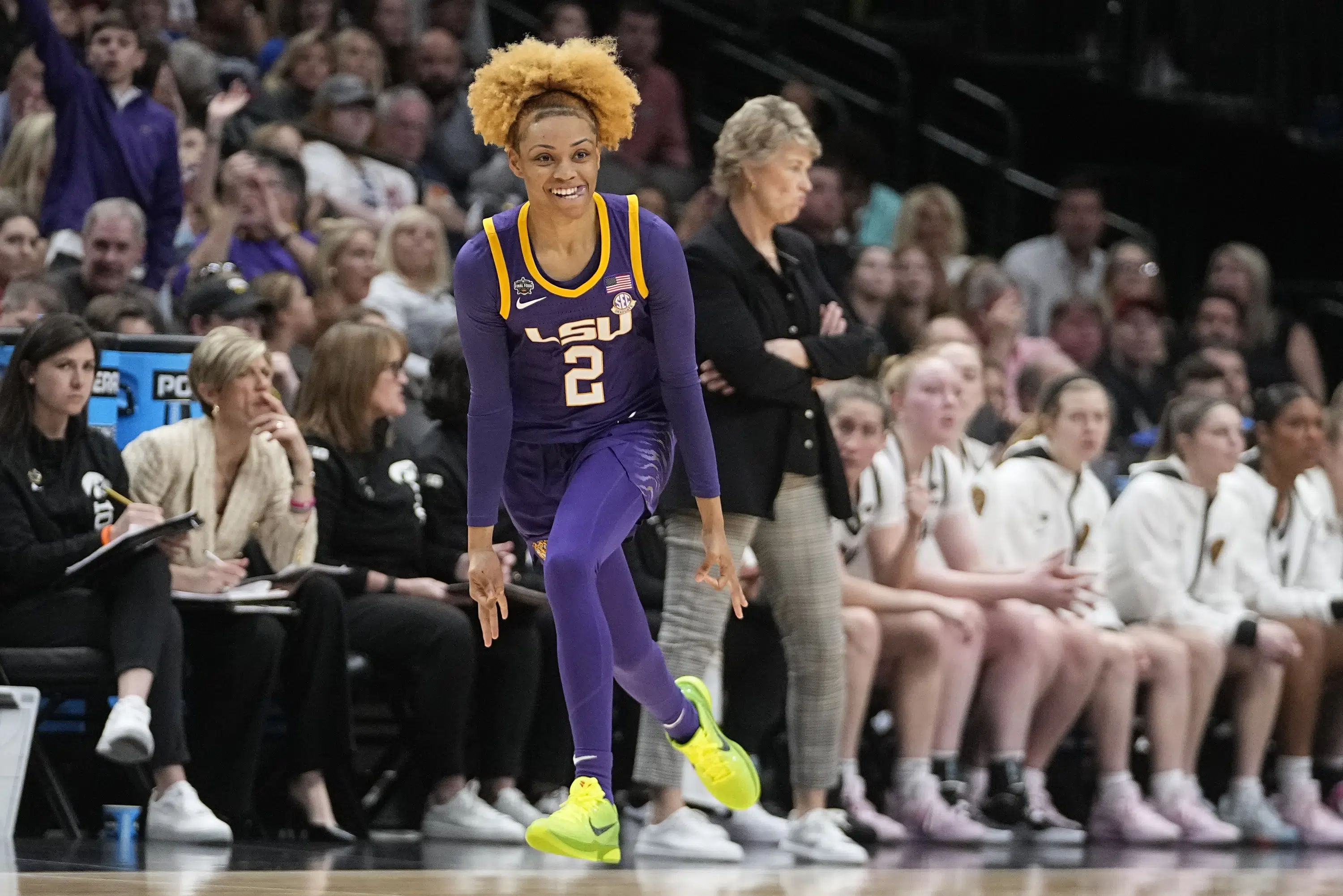 LSU defeats Iowa to win its first NCAA basketball championship | AP News