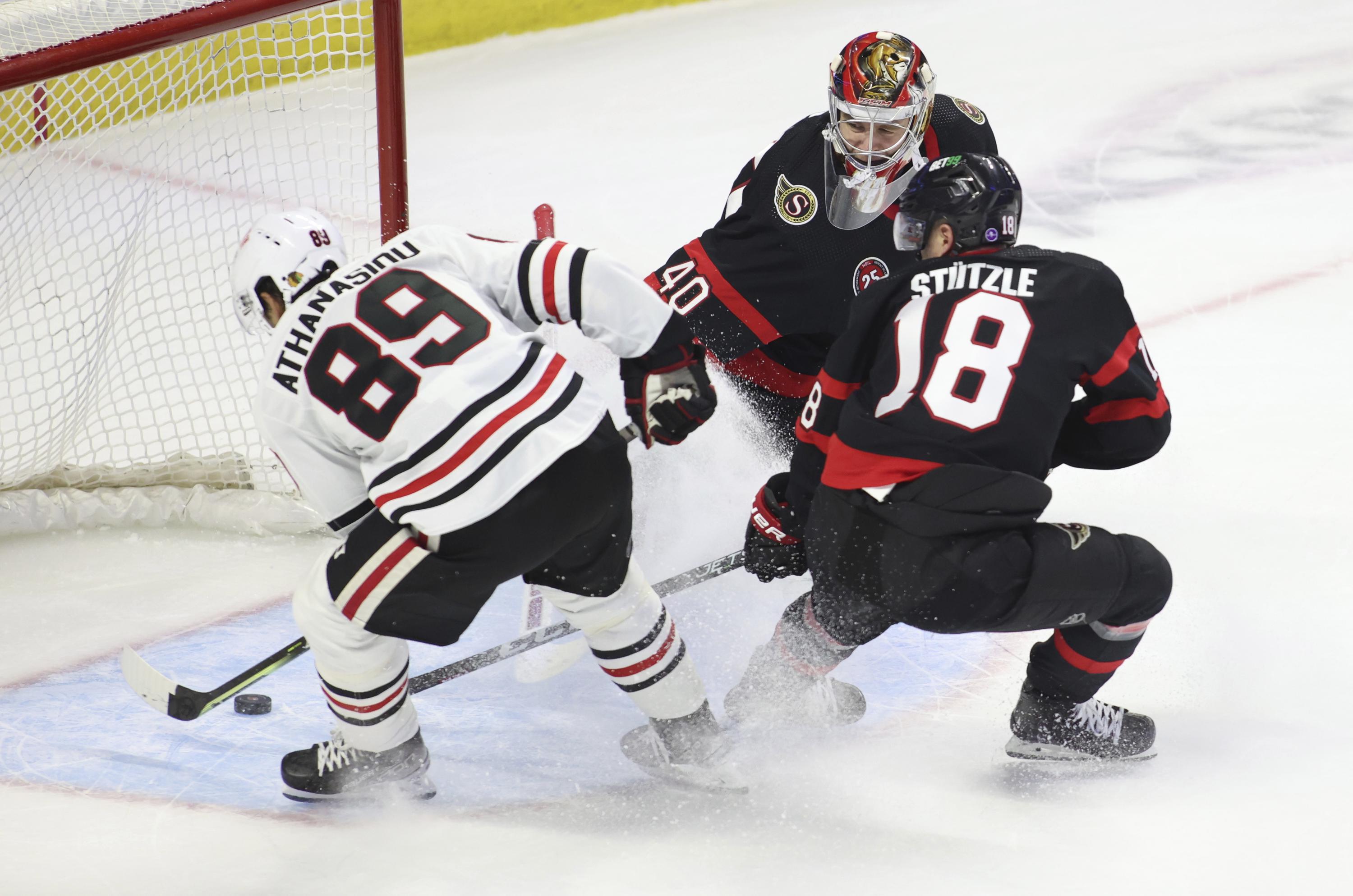 Athanasiou, Kane lead Blackhawks to 4-3 overtime win over Senators