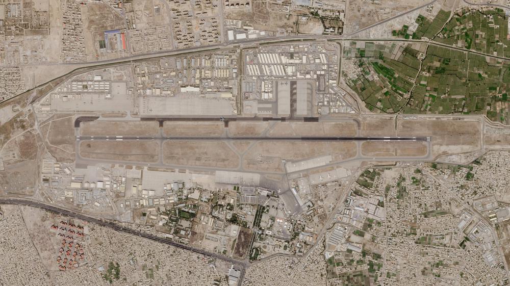 In this satellite photo taken by Planet Labs Inc., Kabul's international airport is seen Saturday, Aug. 28, 2021. Taliban forces sealed off Kabul's airport Saturday to most Afghans hoping for evacuation, as the U.S. and its allies were ending a chaotic airlift that will end their troops' two decades in Afghanistan. (Planet Labs Inc. via AP)