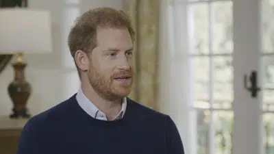 En esta fotografía sin fecha se muestra al príncipe británico Enrique durante una entrevista de ITV. (Harry: The Interview on ITV1 and ITVX at 9pm on January 8/PA via AP)